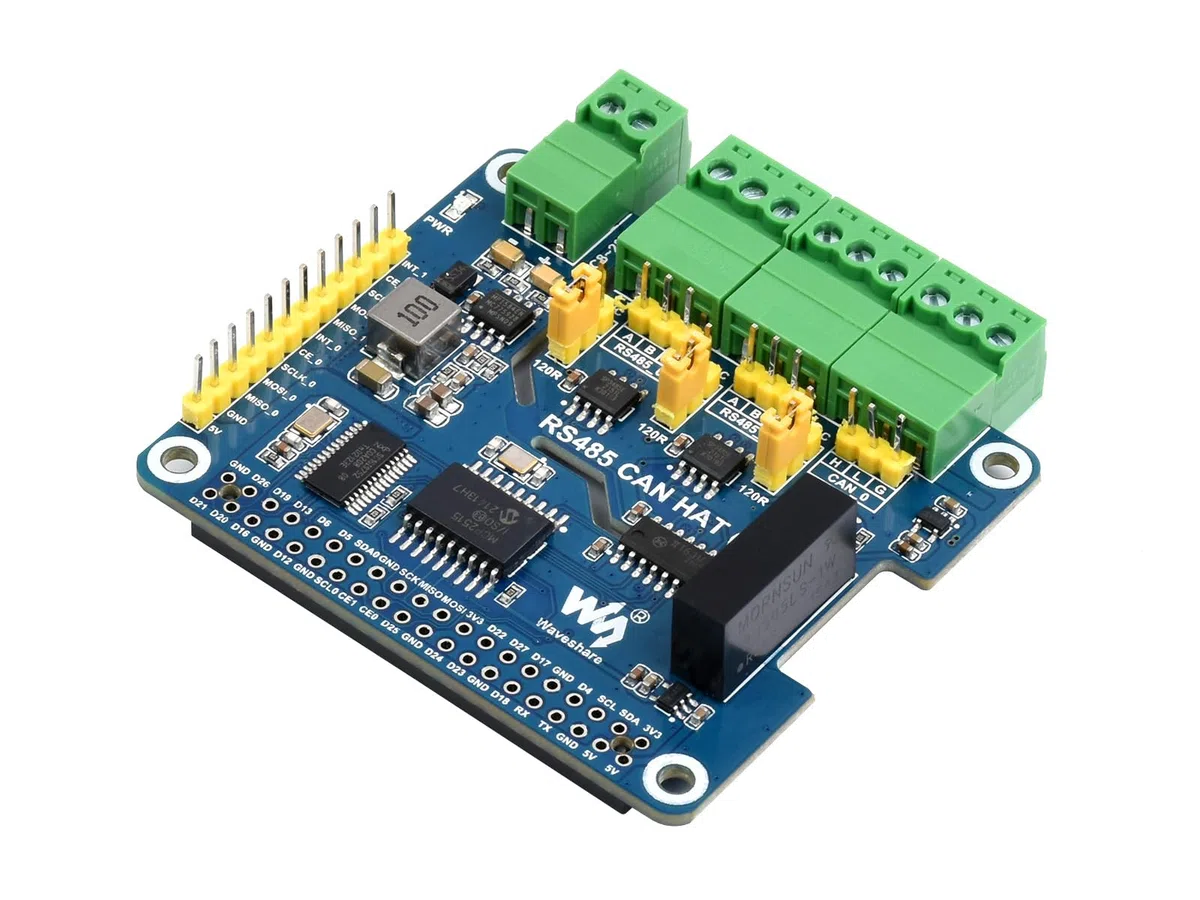 Waveshare Isolated RS485 Can Hat B Type For Raspberry Pi 2-Ch RS485 and 1-Ch Can Multi Protections