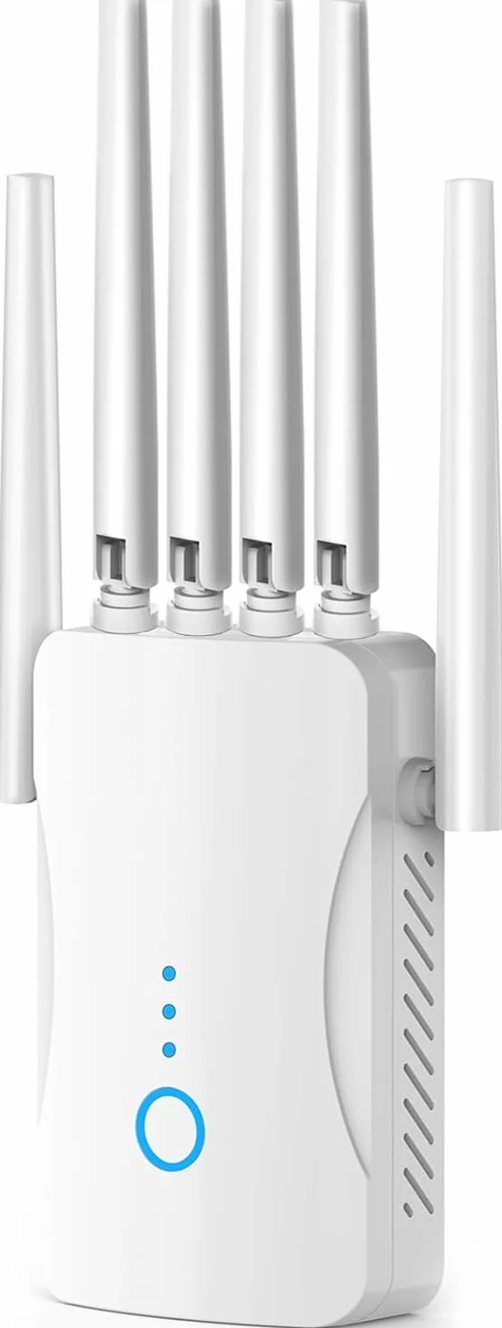Repetidor WiFi Potente Amplificador señal WiFi, WiFi Extender Largo Alcance 6 Antenas, 1 Puertos LAN, Modos (Repetidor, Ap) Cobertura hasta 3000 pies².para Oficinas Y hogares,Fácil Instalación