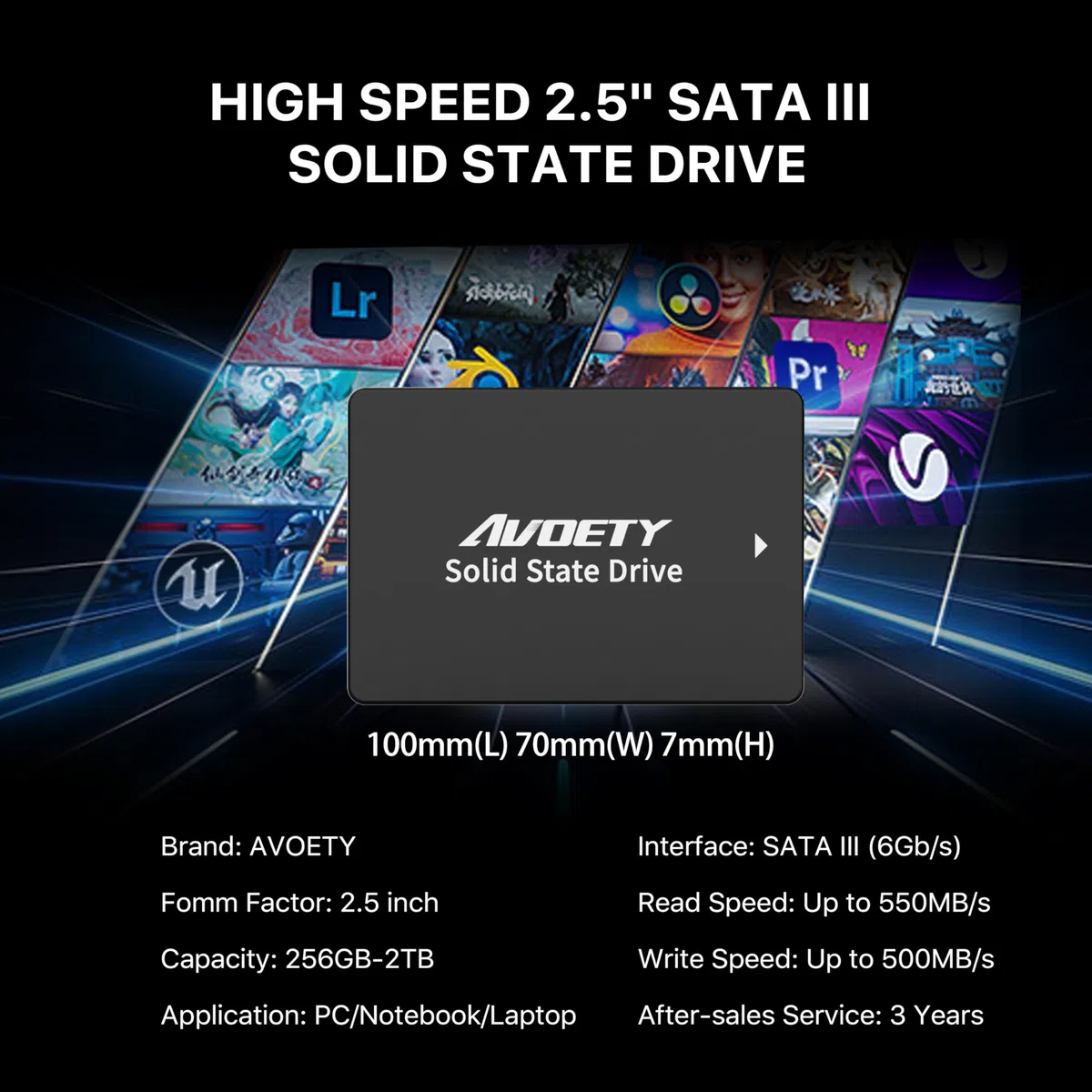 SSD Interno 512 GB SATA III 2,5" – Velocidad de Lectura de hasta 550 MB/s, SSD SATA 3D NAND para un Rendimiento más rápido en PC/Equipos de Escritorio y portátiles