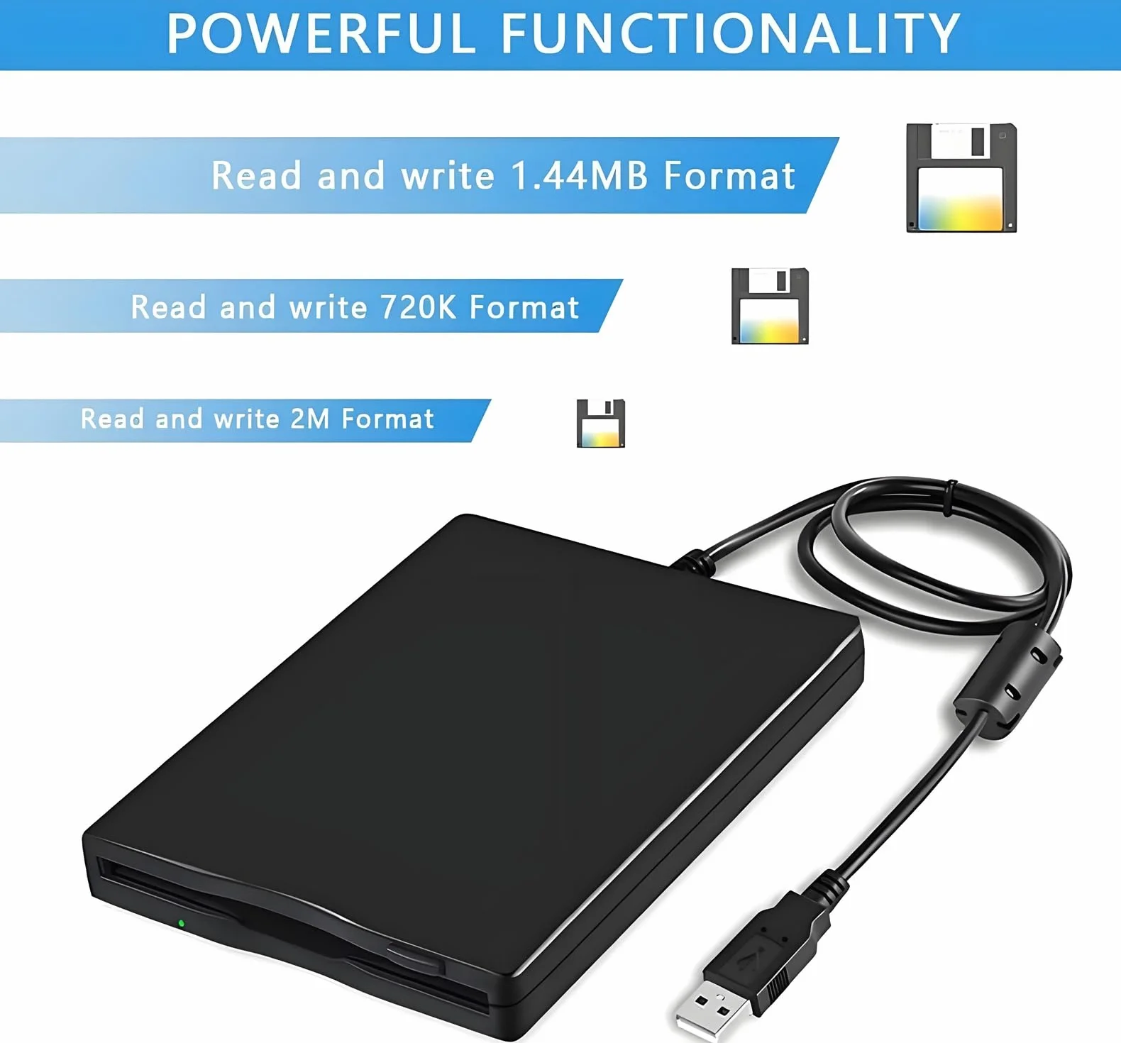 Lector de disquetes externo, Plug and Play, lector de disquetes USB 3,5" USB 1,44 MB FDD portátil para PC Windows/XP/7/8/10/11
