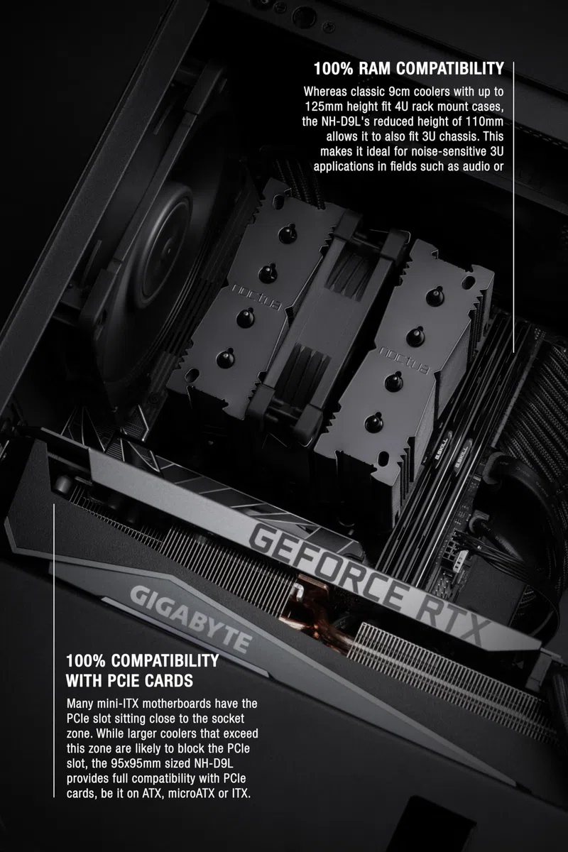 Noctua NH-D9L chromax.black, Disipador de CPU con Ventilador NF-A9 de 92mm (Negro)