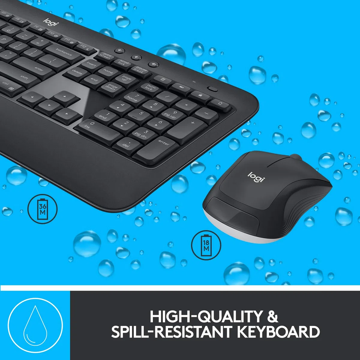 Logitech MK540 avanzado teclado y ratón inalámbricos COMBO - PAN QWERTY