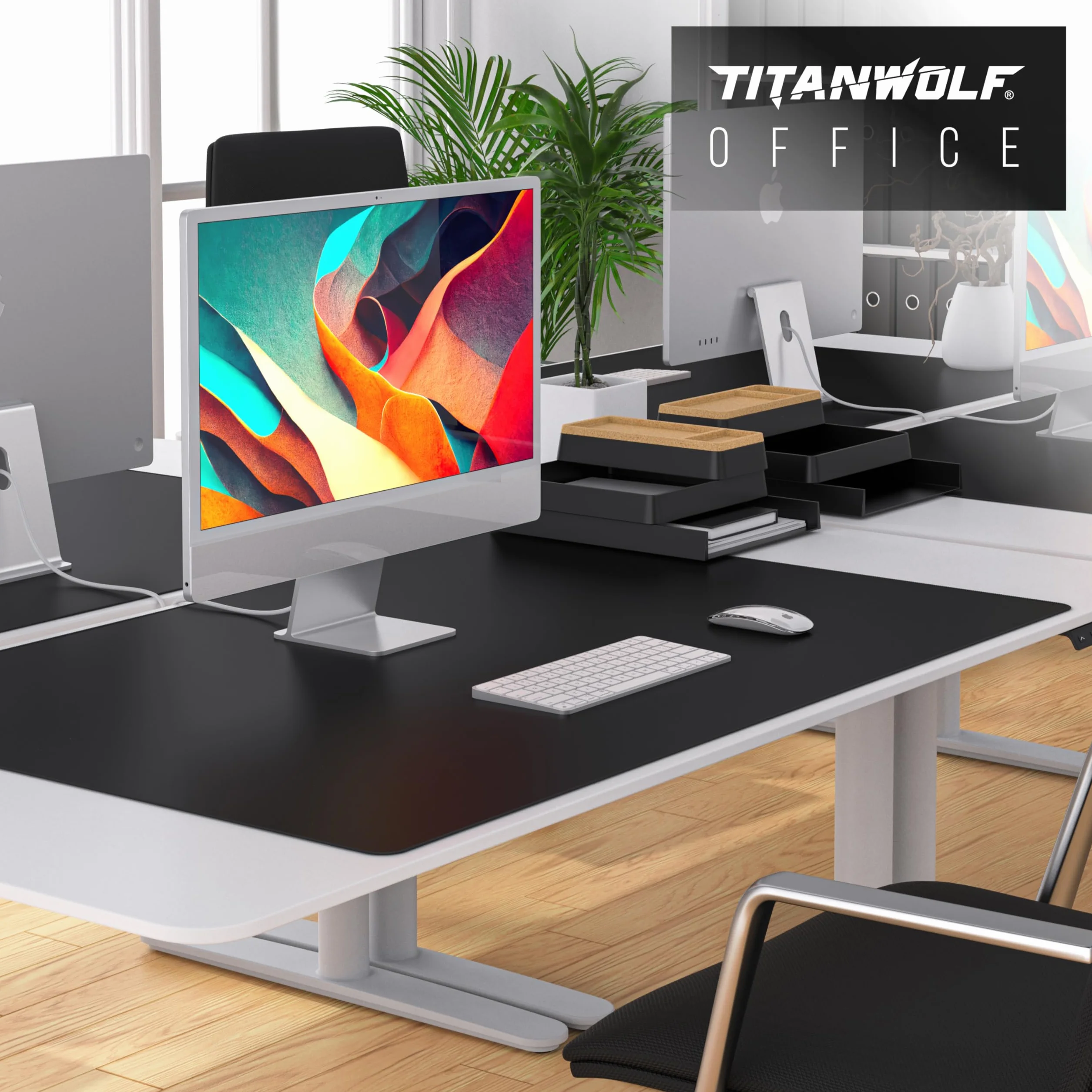 TITANWOLF - Alfombrilla de Ratón de Gran Tamaño 1200x600mm, Mouse Pad Gaming XXXL, Precisión y Velocidad en Juegos, Antideslizante, Superficie de Tejido, para Ratón y Teclado