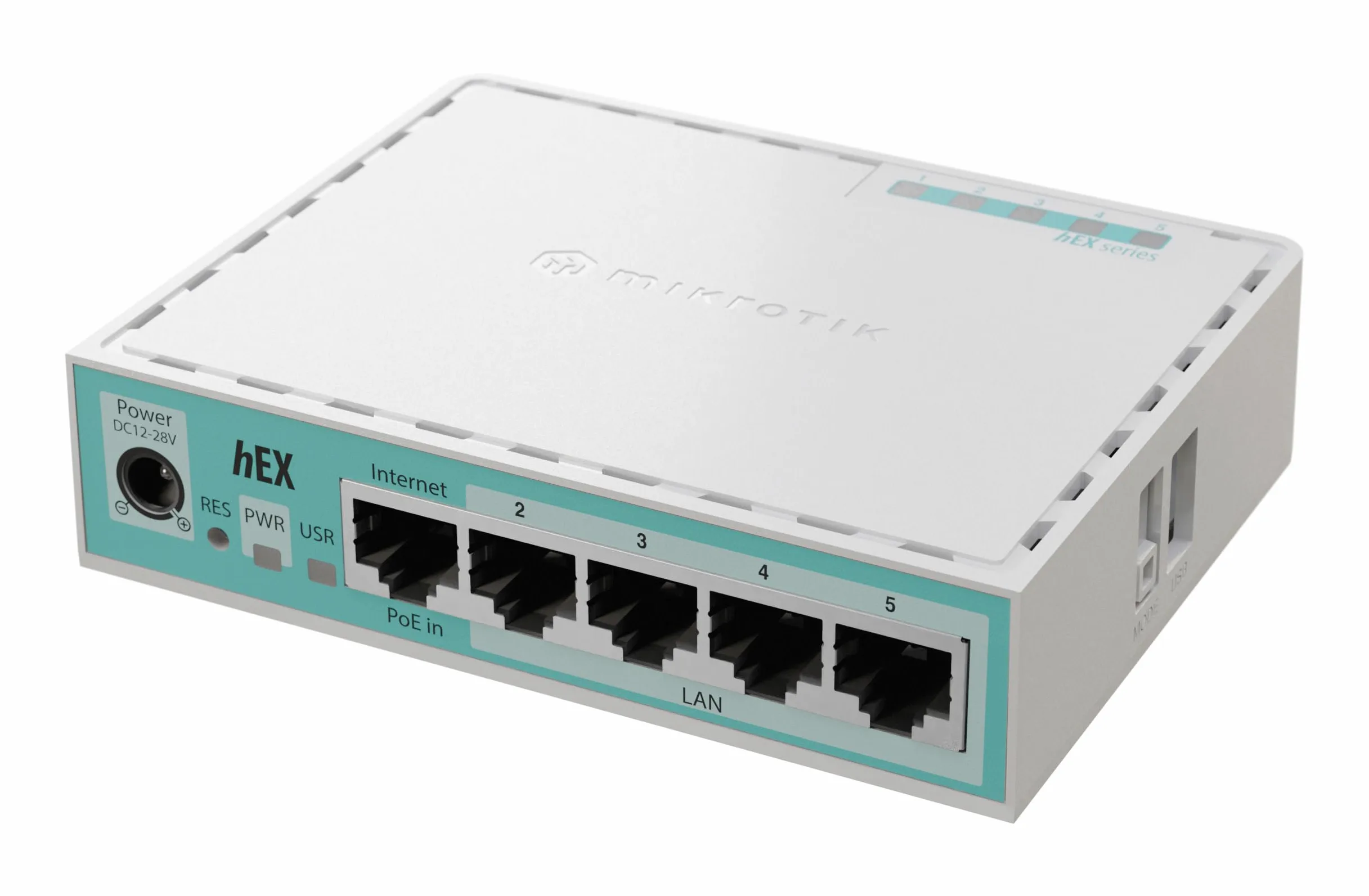 Mikrotik - Enrutador Hex de 5 Puertos Gigabit de 512 MB RAM (E50UG)