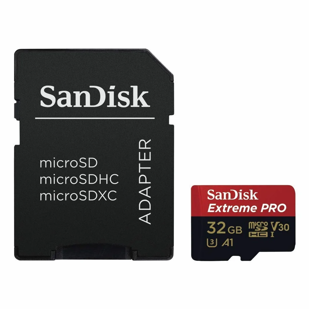 SanDisk Extreme PRO - Tarjeta de memoria de 32 GB microSDHC UHS-I + adaptador SD, velocidad de lectura hasta 100 MB/s, Clase 10, U3, V30 y A1
