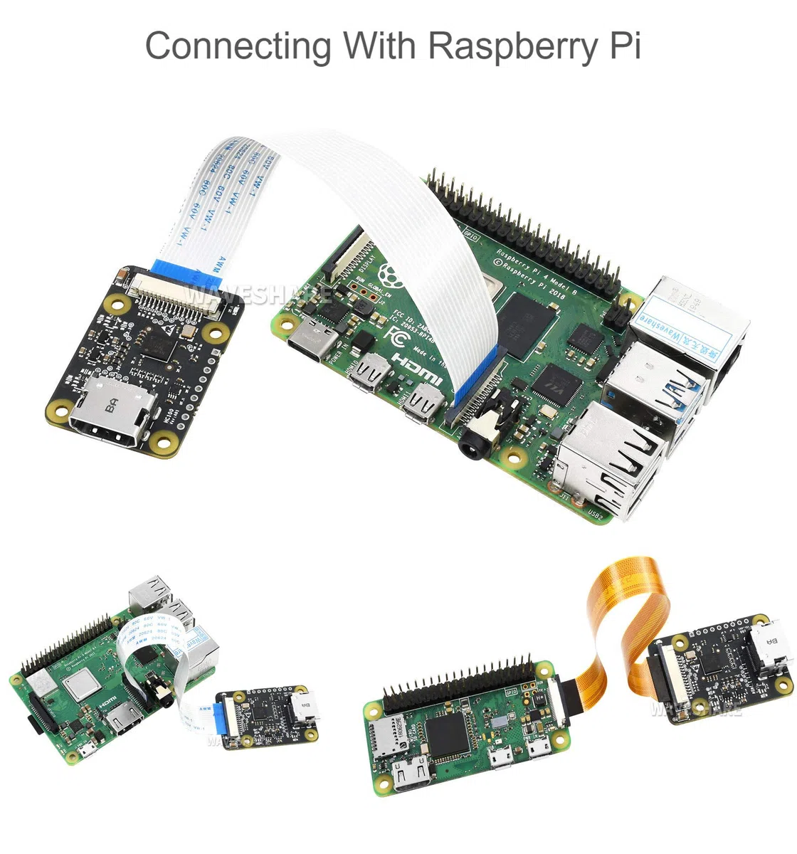 Waveshare Adaptador HDMI a CSI para Raspberry Pi, Soporte de Entrada HDMI de la cámara hasta 1080p @30fps, retrocompatible, para Raspberry Pi 4B/3 B+ / A+ / B / 2B / B+ / A+ / Zero W