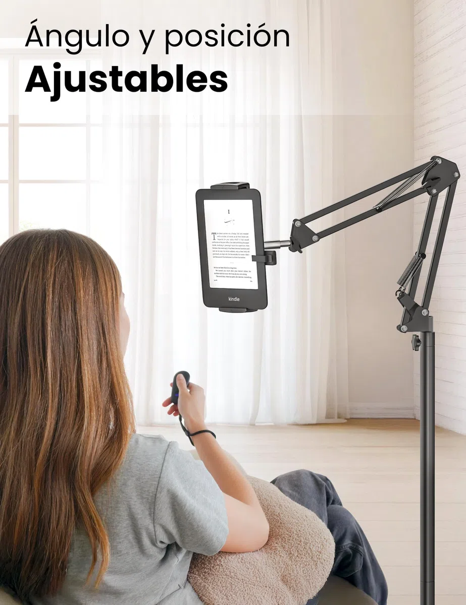 VOLTIFYMAX Soporte de pie para tablet con volteador de página Kindle, soporte ajustable para tablet para accesorios Kindle, iPad/Mini/Pro Phone, Samsung Galaxy, regalo para lectores electrónicos