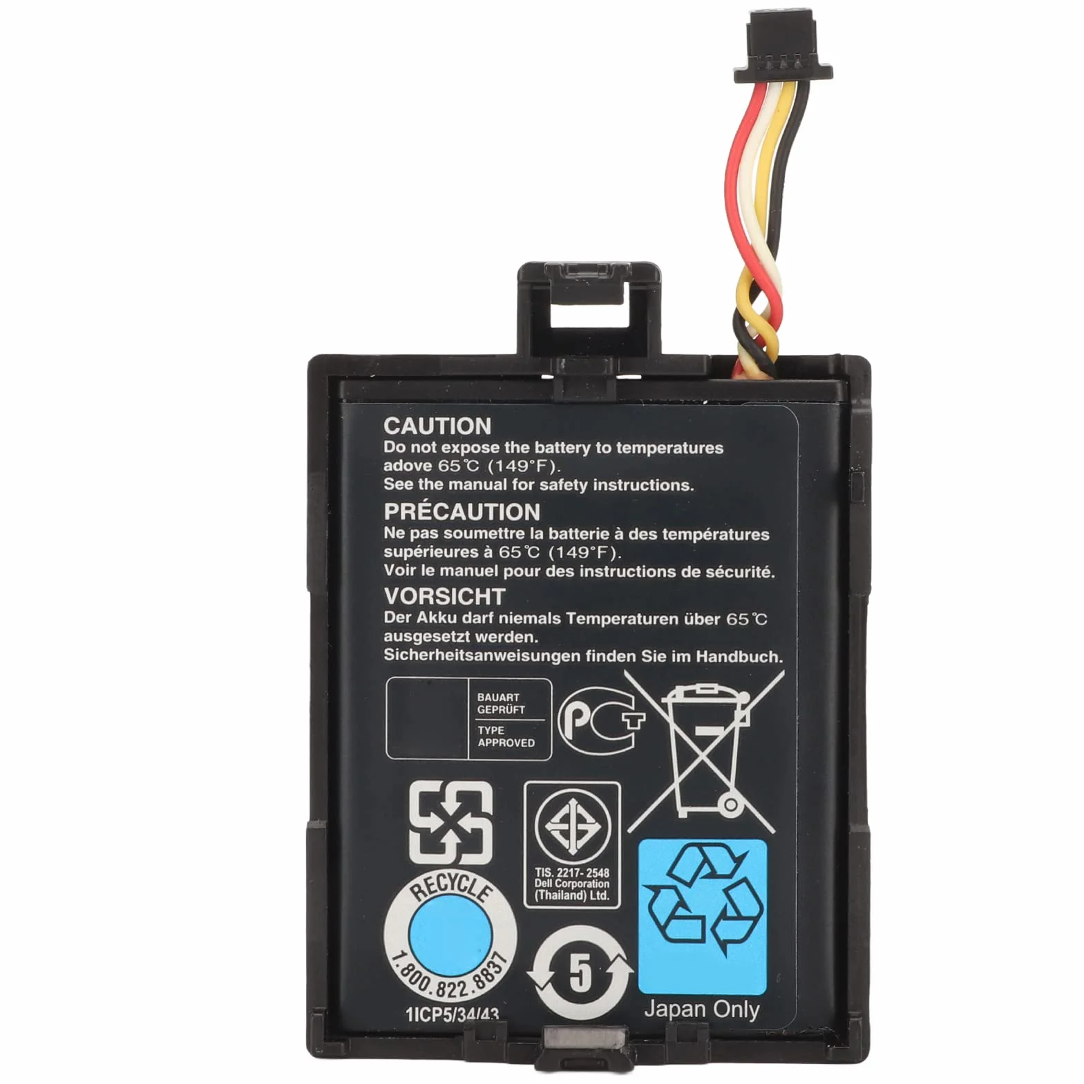 VBESTLIFE Controlador Raid T40JJ 70K80 3,7 V 1,8 WH 500 MAh Batería de Iones de Litio para DELL PERC Raid H710 H710P H730 H810 H830, para PowerEdge M620 R320 R420 R520 R620 R720
