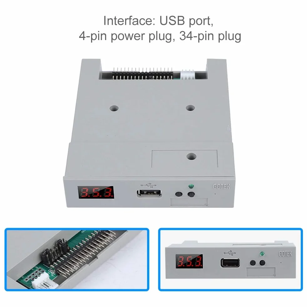 SFR1M44-U100 USB 3,5 in Emulador de Memoria Incorporada,Emulador de Disquete de 1.44MB para Equipos de Control Industrial