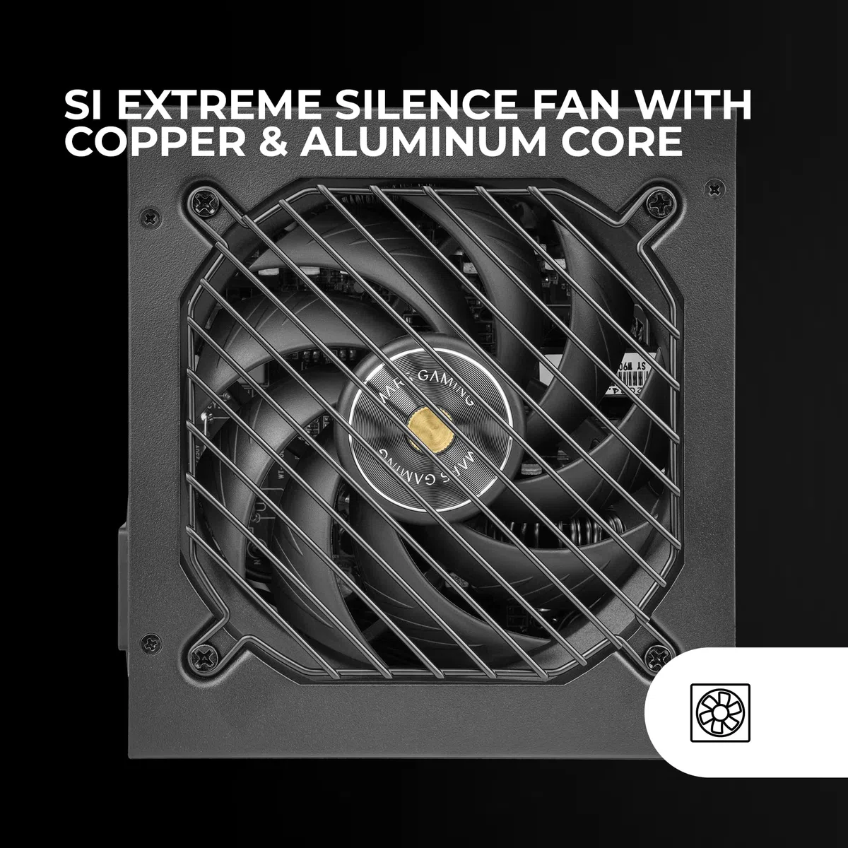 Mars Gaming MPB1000SI, Fuente Alimentación PC ATX 1000W, 7 Años de Garantía, 80Plus Gold 90%, Ventilador SI Extreme Silence con Núcleo de Cobre y Aluminio, Tecnologías AI2-RPM, DC-DC y SMD, Negro
