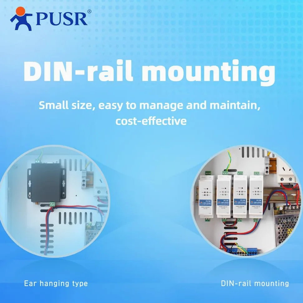 Convertidor de riel DIN RS485 a Ethernet Modbus RTU a TCP Modbus Gateway transmite datos de forma transparente entre TCP/IP y RS485 página web definida por el usuario USR-DR302