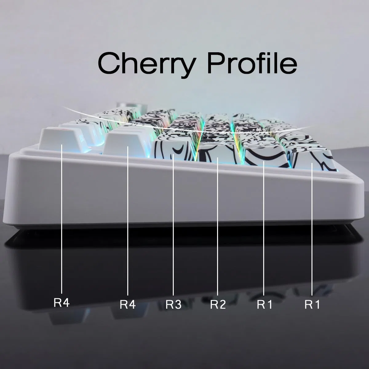 Sunzit PBT Keycaps, 138 teclas, color blanco, perfil de cereza, juego de teclas con barra espaciadora de 6,5 U, diseño de dragón, teclas personalizadas para MX Switches mecánicos, teclado de gaming