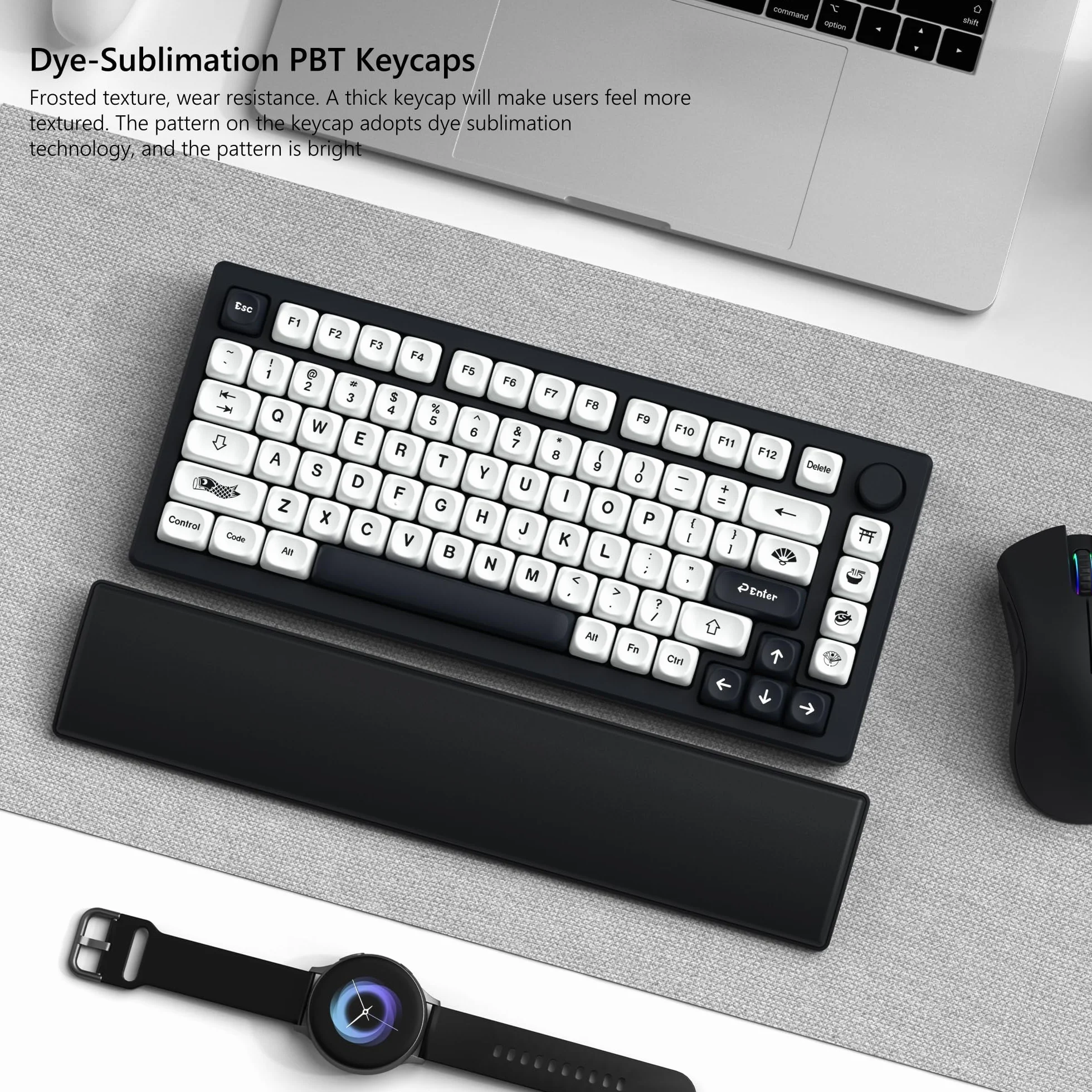 Womier Teclas PBT 60 65 75 100 por ciento, Teclas Moa Sublimación, Juego de Teclas de Teclado Personalizado para Teclado mecánico Cherry MX 61/64/68/84/87/100/104/108, Estilo japonés