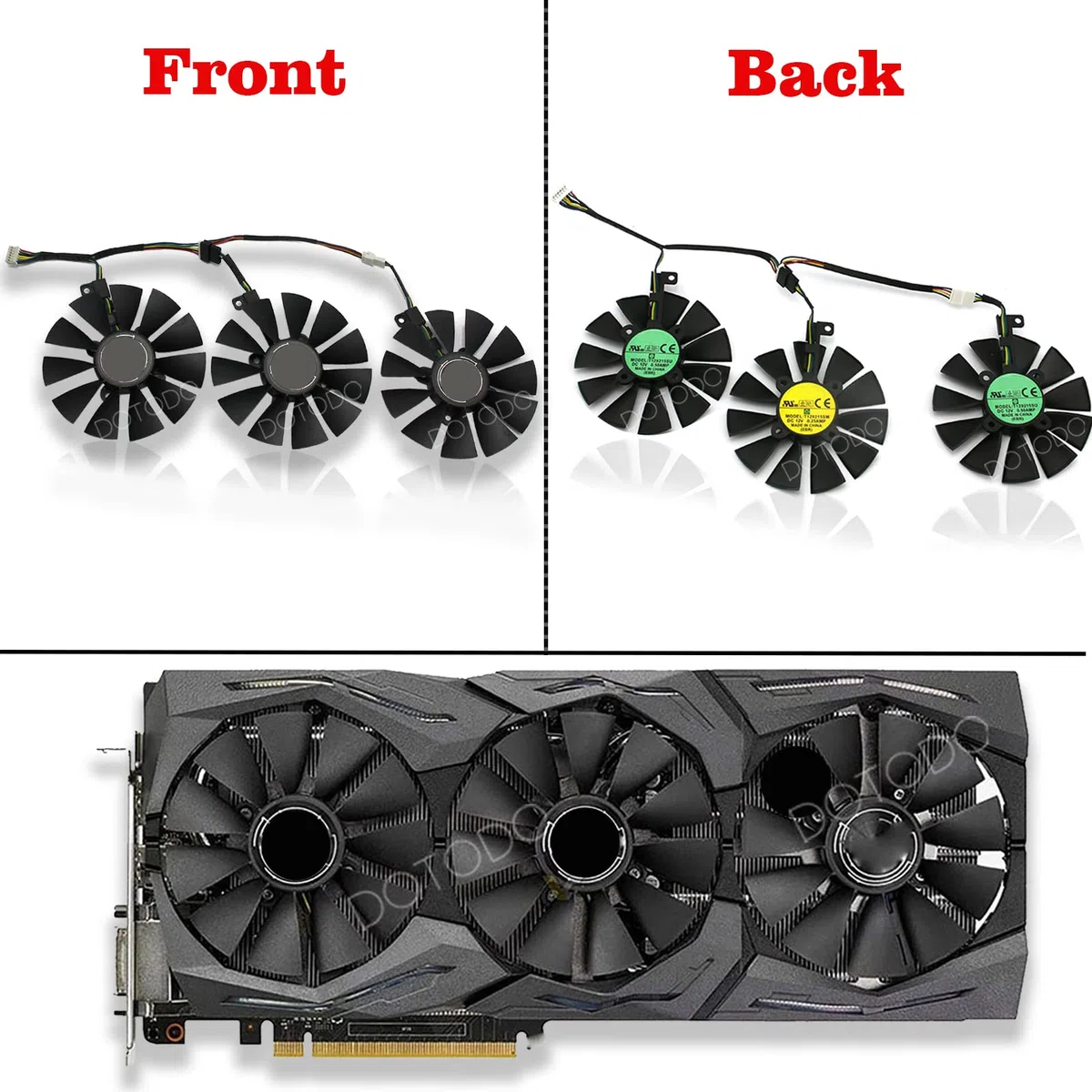 87mm FDC10U12S9-C FDC10H12S9-C T129215SU Ventilador para tarjeta gráfica ASUS GTX 980 Ti R9 390X 390 GTX 1060 1070 1080 Ti RX 480 RX480