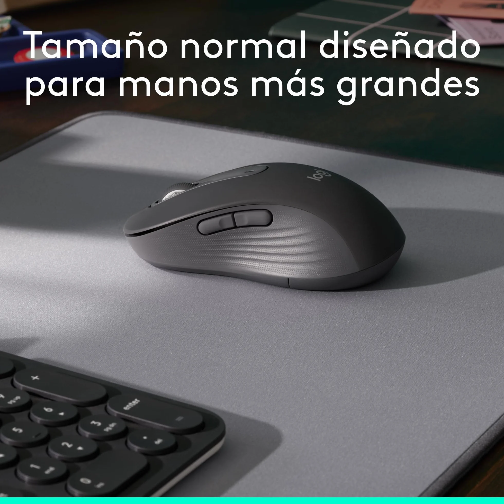 Logitech Signature M650 L ratón inalámbrico de tamaño Normal - para Manos Grandes, 2 años de Pila, clics silenciosos, Botones Personalizables, Bluetooth, PC/Mac/multidispositivo/Chromebook - Grafito