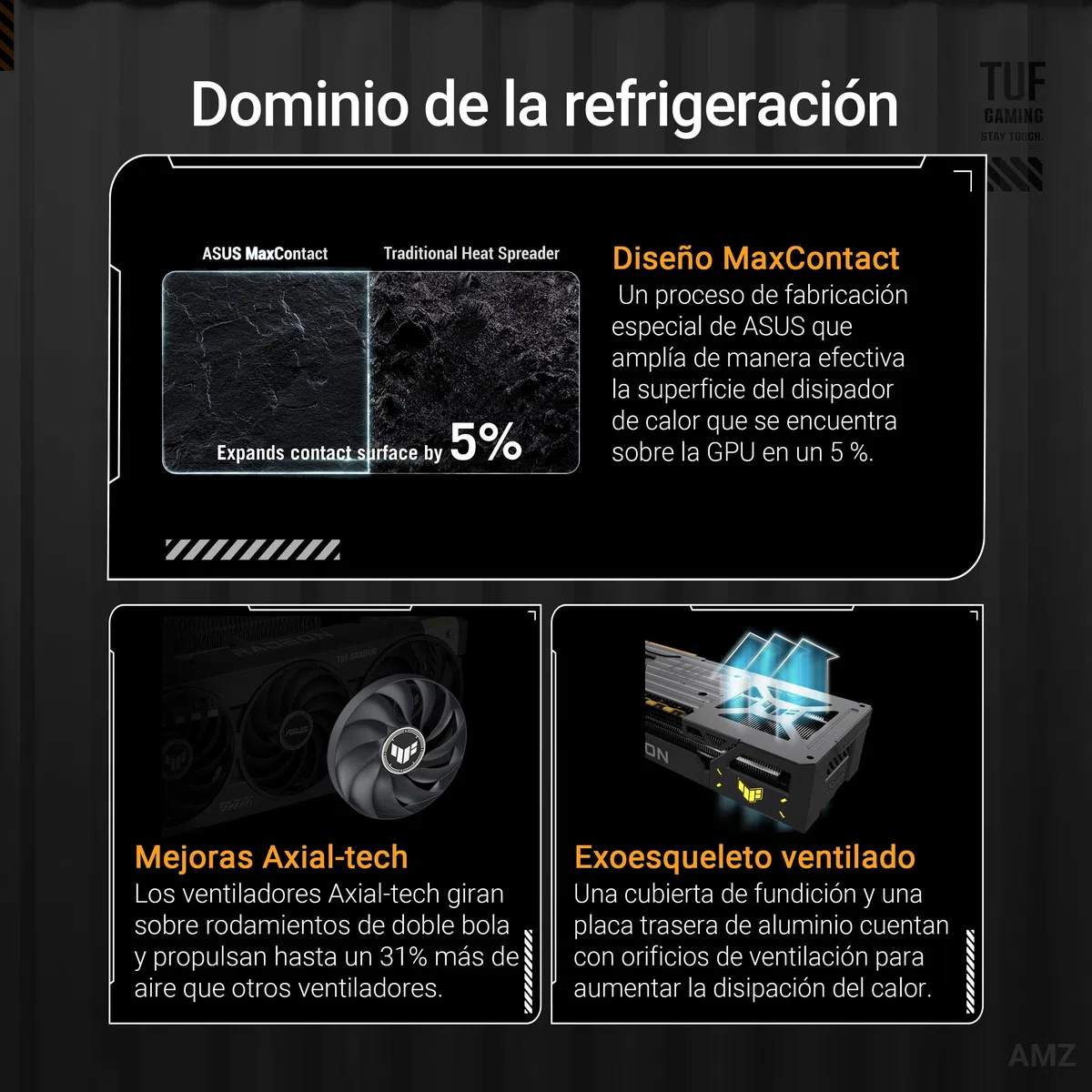 ASUS TUF Gaming Radeon RX 9070 XT OC Edition 16GB GDDR6 - Tarjeta gráfica (PCIe 5.0, HDMI/DP 2.1, 3.125 Ranuras, Grado Militar, Revestimiento PCB, Ventiladores axial-Tech)