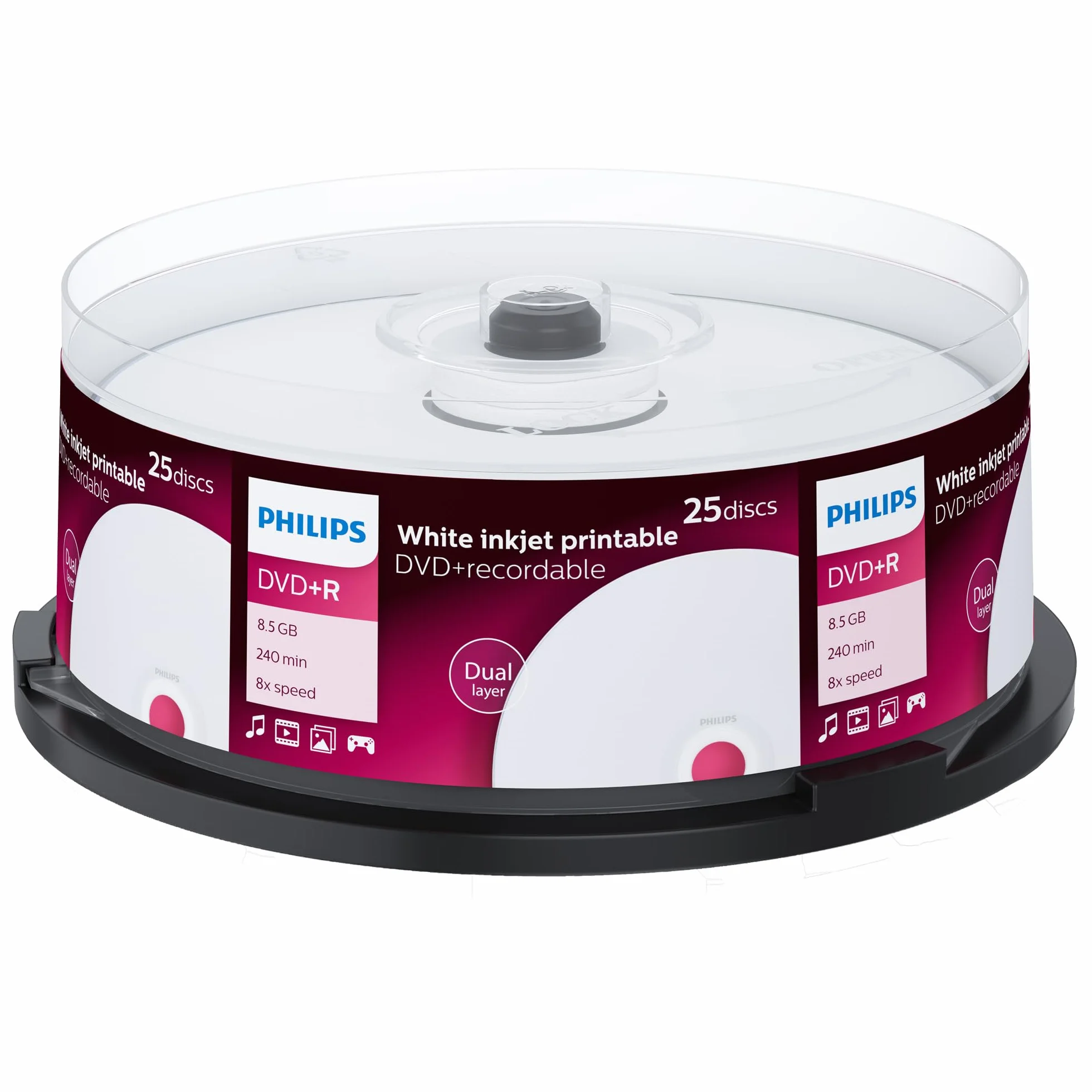 Philips DVD + R De 8,5 GB / 120 Min/DL 8X Tarrina (25 Disc)