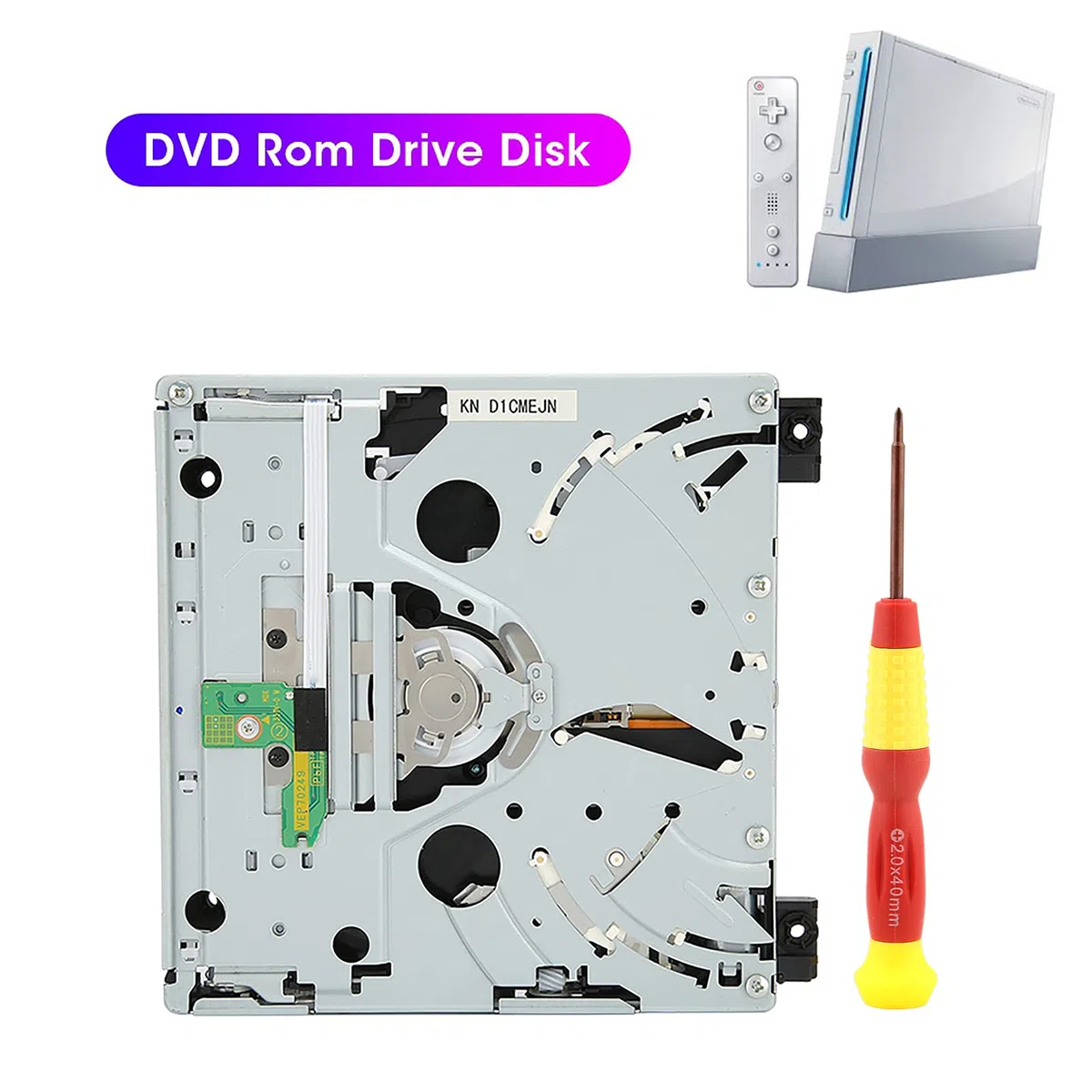 Pieza de Reparación de Repuesto de Unidad de DVD para para Consola D2E, Repuesto de Unidad de DVD Original ABS, Kits de Accesorios de Repuesto de Unidad de Disco con