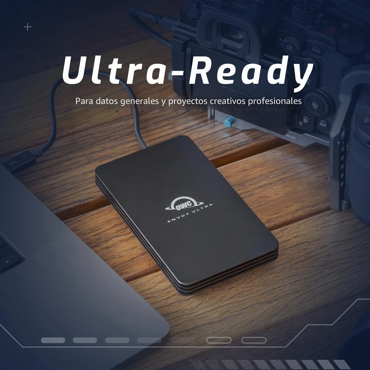 OWC Unidad Externa portátil Envoy Ultra Thunderbolt 5 de 2 TB, ultrarrápida con velocidades de Transferencia TB5 de más de 6000 MB/s, Compatible con TB3, TB4 y USB4, Funciona con Mac y PC