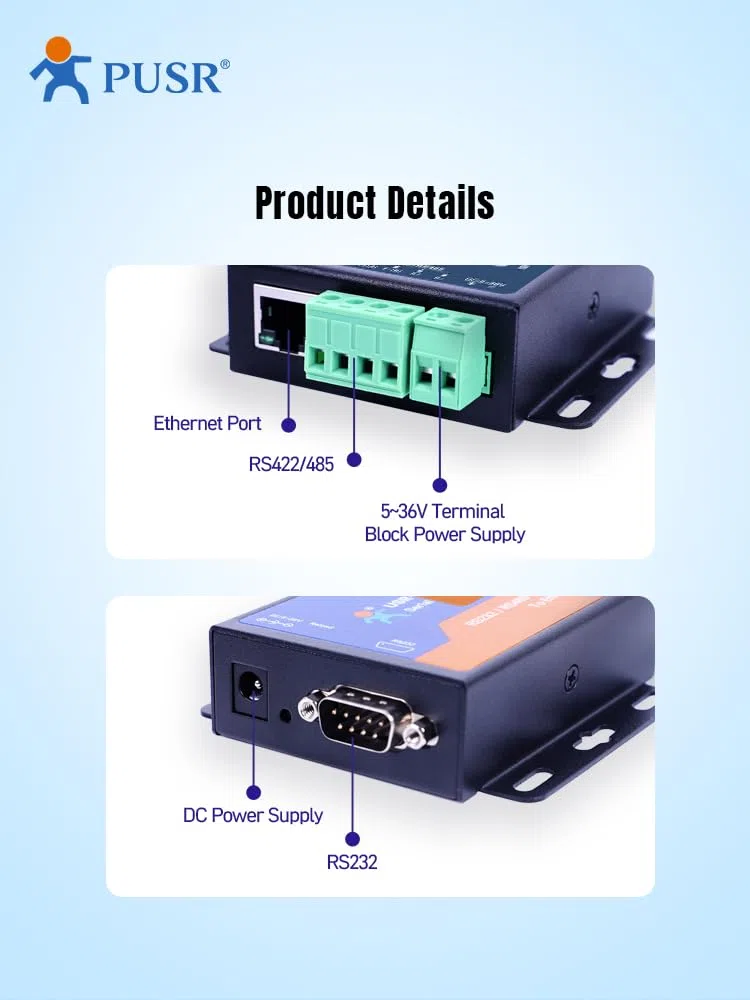 TCP232-306 rs232 rs485 rs422 a ethernet TCP IP Pasarela modbus Servidor de Dispositivos en Serie interfaces de Serie a ethernet