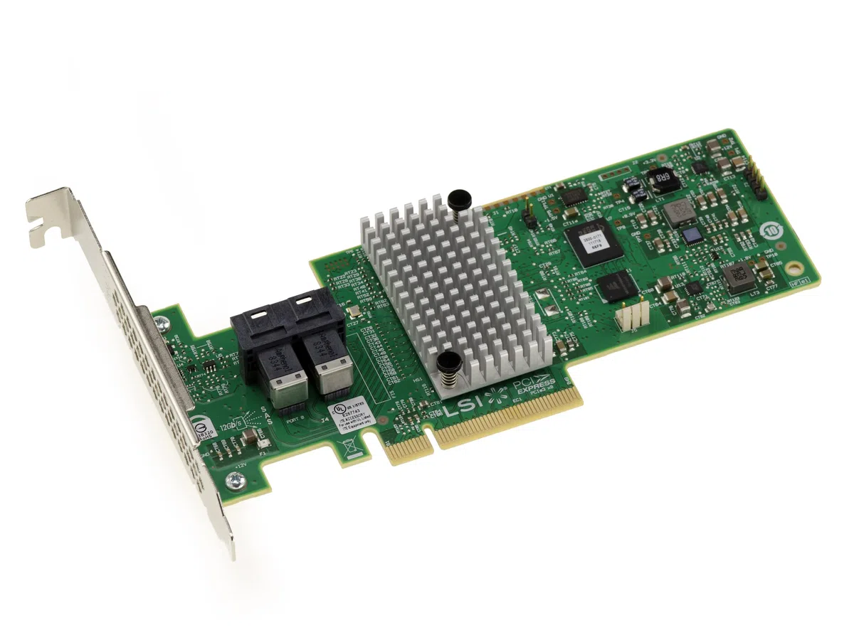 KALEA-INFORMATIQUE Tarjeta controladora Interna PCIe 3.0 SAS 12GB de 8 Puertos con Raid 0 1 5 10 50 JBOD. Modelo LSI OEM 9340-8i. Alto y Bajo Perfil, Ref H3-25499-04002 | Controlador LSI 9340 8i con RAID de hardware y JBOD