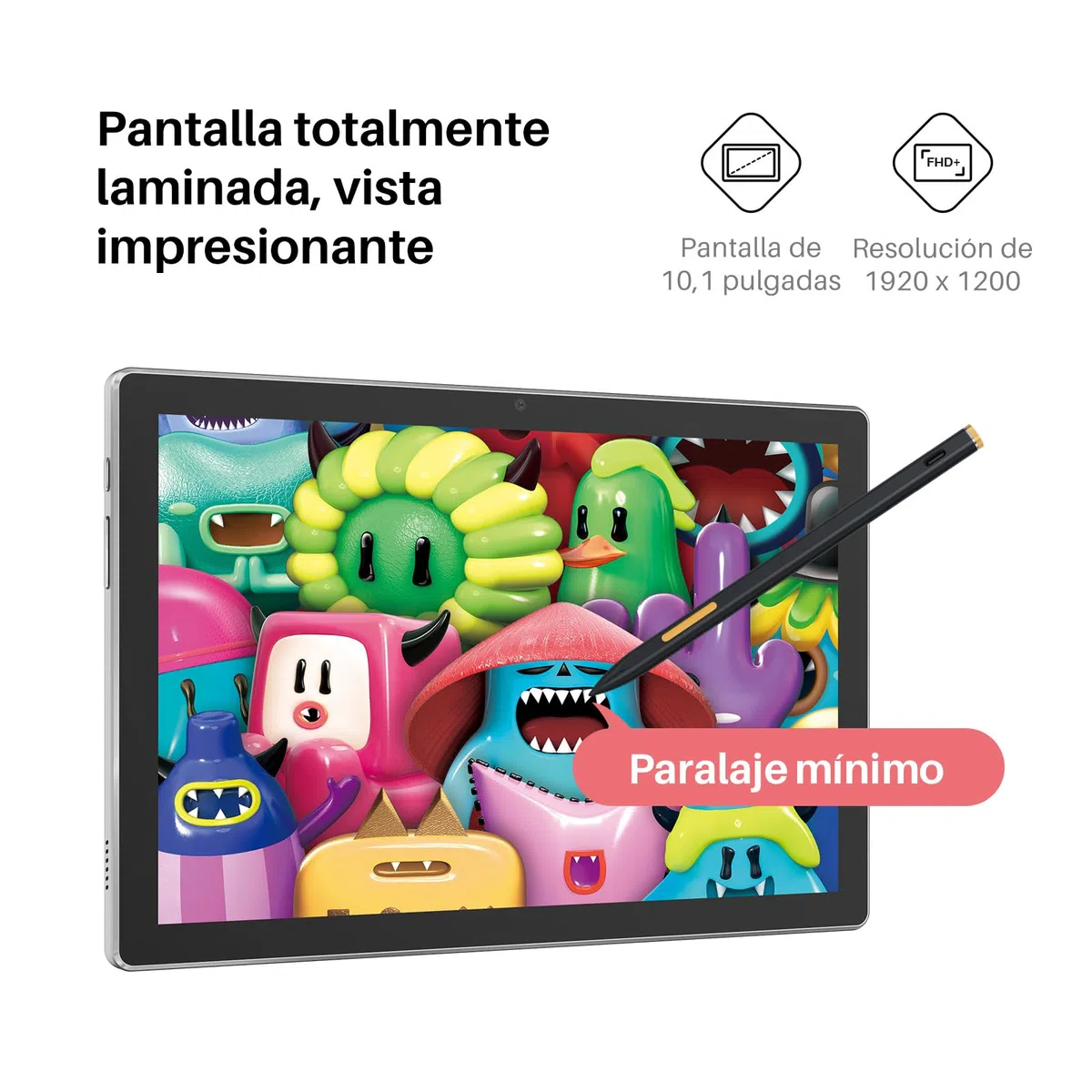 HUION Kamvas Slate 10 Tableta de Dibujo Independiente con Pantalla Laminado Completo, Tableta Gráfica FHD de 10,1" y Lápiz óptico de 4096 Niveles, Android 12, 8GB + 128GB para Artista Principiante
