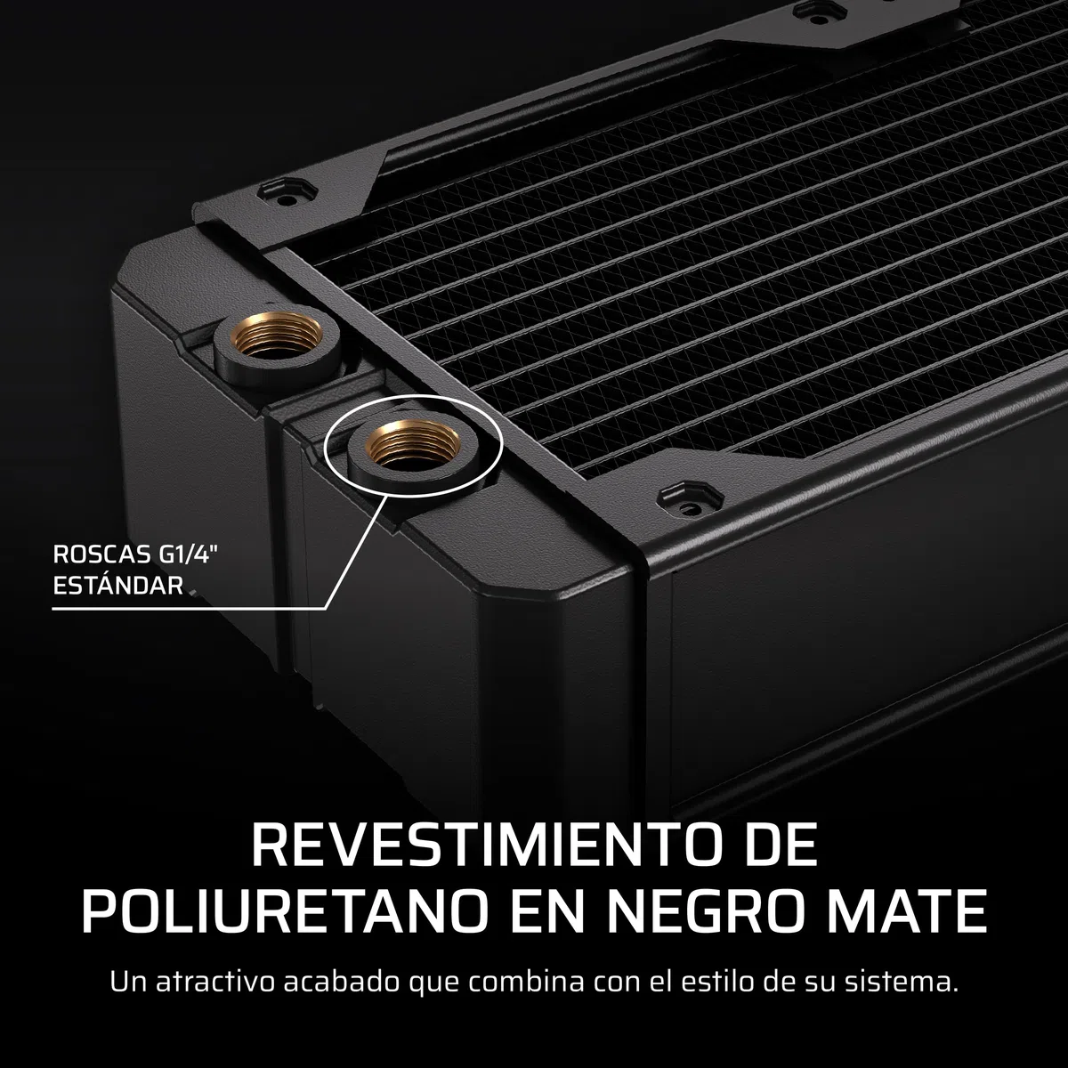 CORSAIR Hydro X Series XR7 360mm V2 Radiador de Refrigeración Líquida – Compatible con iCUE Link – 3 Soportes de Ventilador de 120 mm – Placas de protección de Tornillo – Roscas G1/4" – Negro