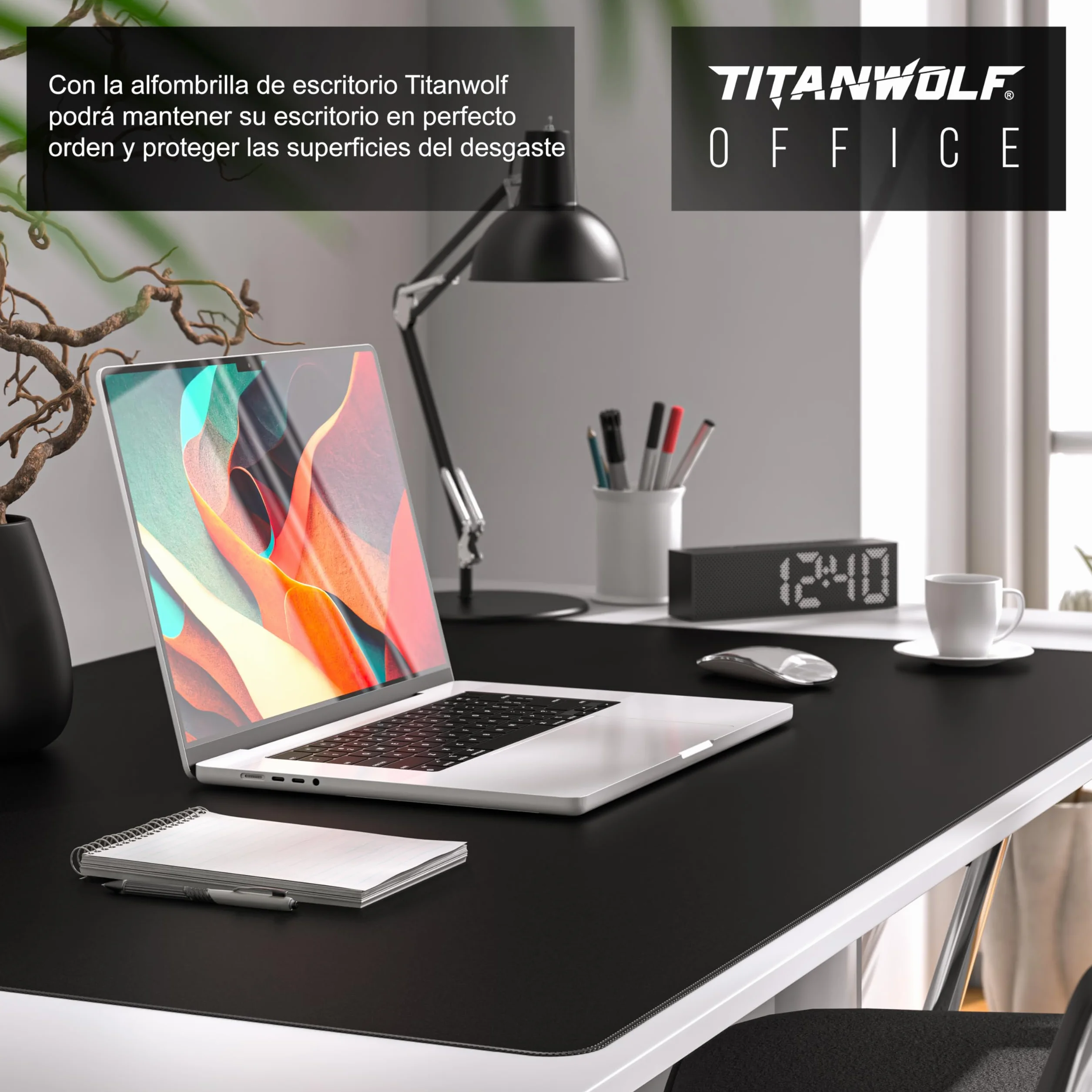 TITANWOLF - Alfombrilla de Ratón de Gran Tamaño 1200x600mm, Mouse Pad Gaming XXXL, Precisión y Velocidad en Juegos, Antideslizante, Superficie de Tejido, para Ratón y Teclado