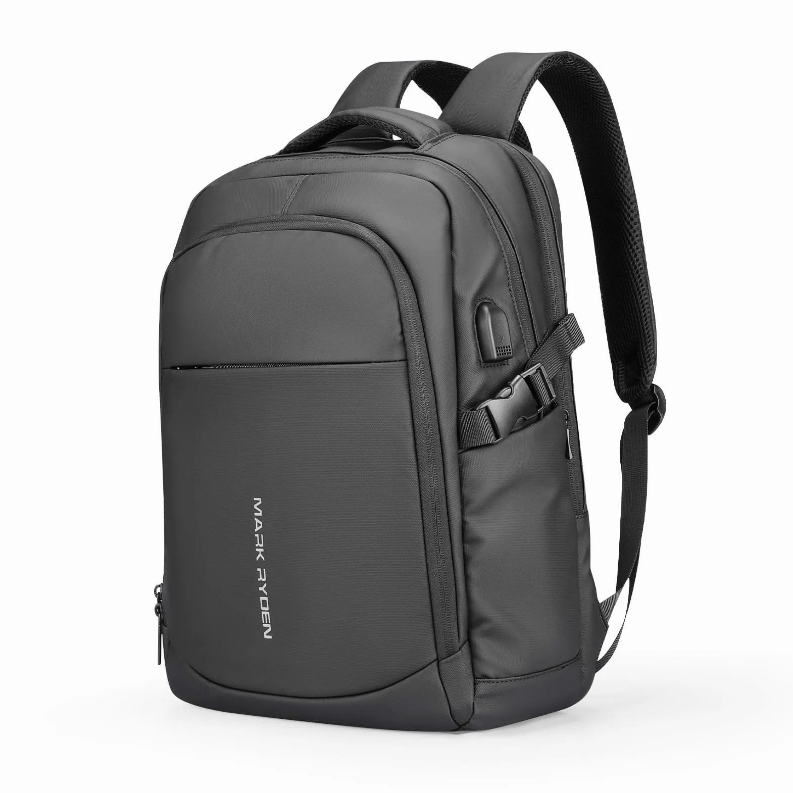 MARK RYDEN Markryden Mochila Antirrobo Impermeable, Mochila para Portátil Multiusos Puerto de Carga USB, Escolar Negocio Viajes Trabajo