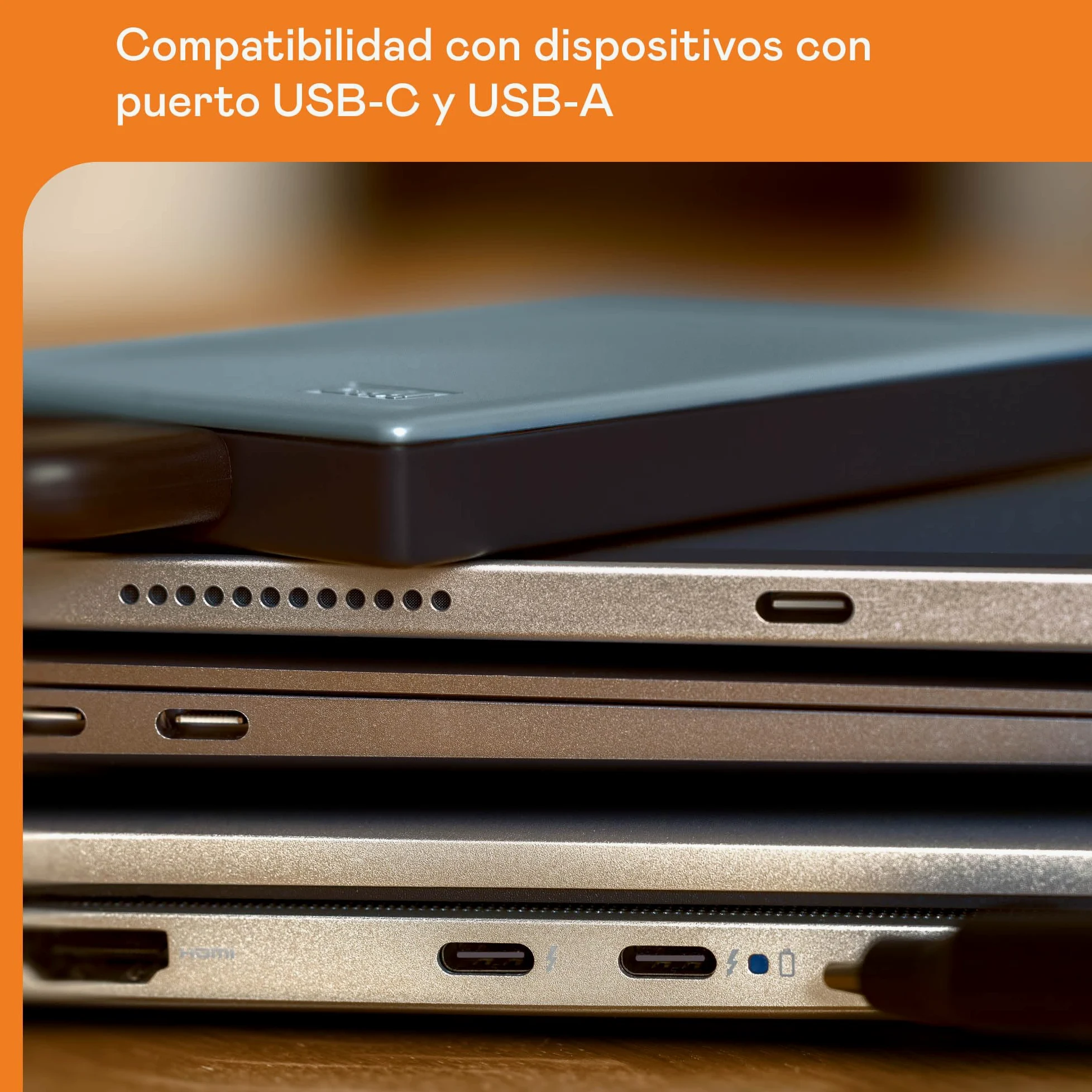 WD 4TB My Passport Compatible con USB-C, Disco Duro Externo Portátil, USB 3.2 Gen 1/USB 3.0, Copia de seguridad y protección con contraseña, Formateado para Windows, ChromeOS y MacOS, Gris