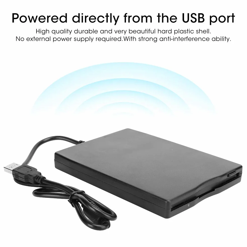 Annadue Unidad de Disquete portátil, Lector de Tarjetas de Disquete de 3,5 Pulgadas, con Interfaz USB, Disquete Externo extraíble para 10 7 Vista, para 8 / XP/ME / 2000 / SE / 98