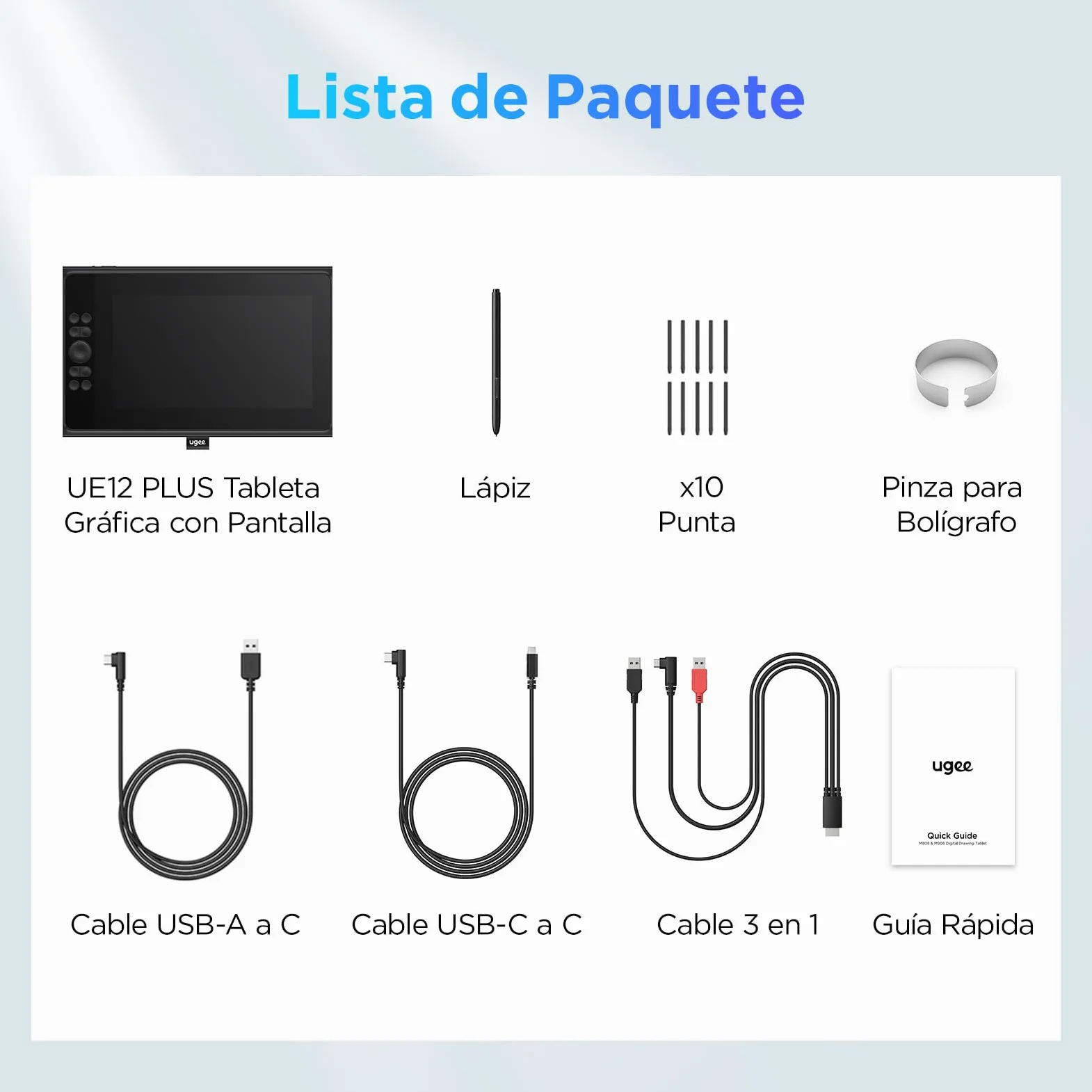 UGEE 147% sRGB Tableta Gráfica con Pantalla UE12P, 11,9 Pulgadas Antideslumbrante Monitor de Dibujo, Tableta Gráfica Lápiz sin Batería para Teléfono Android/Windows/Mac OS/Chrome OS