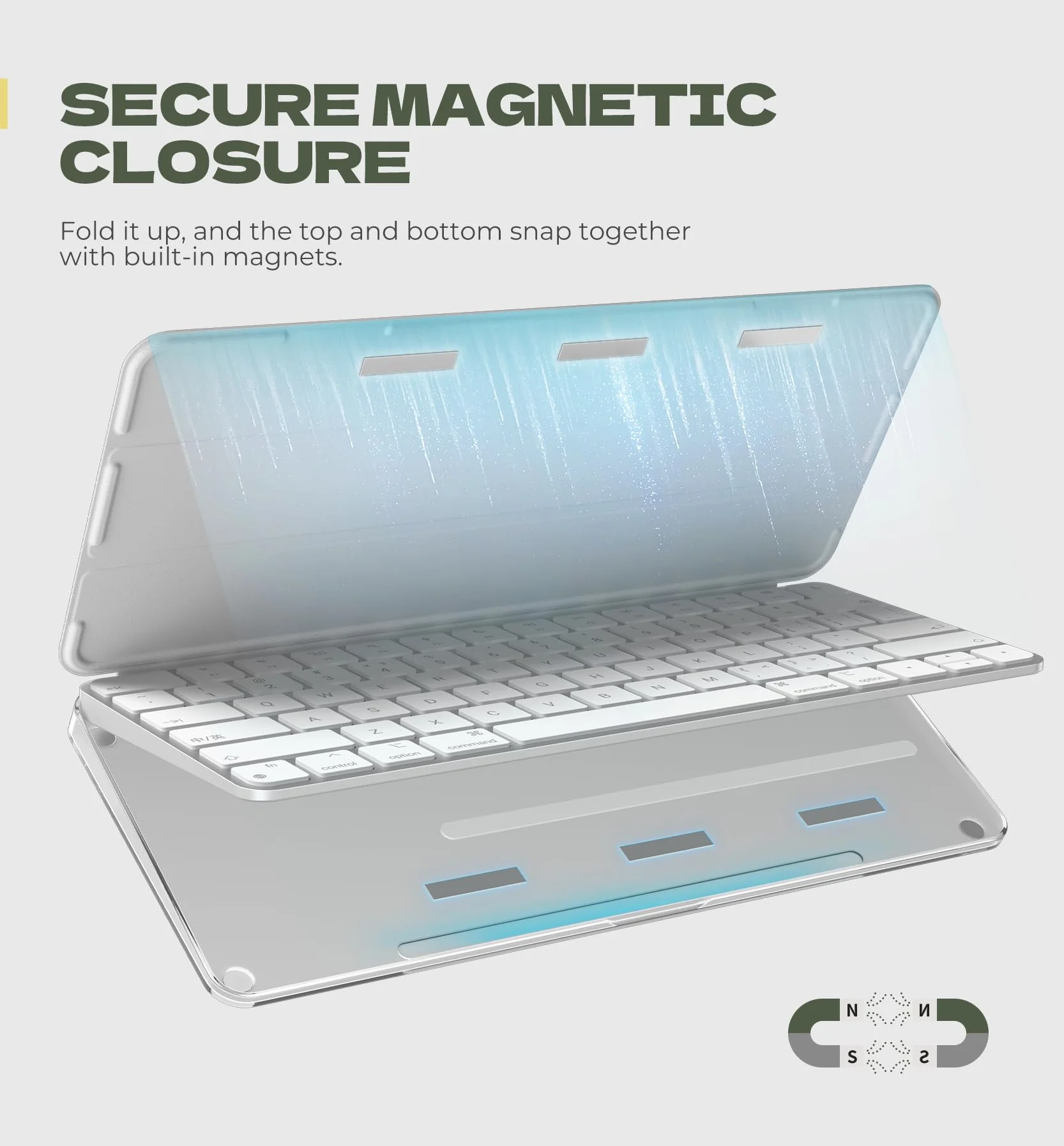 Dexnor Funda para Apple Magic Keyboard con Touch ID/tecla de bloqueo 2021/2024, funda rígida de almacenamiento de viaje a prueba de polvo, funda protectora de cuero para teclado con cierre magnético