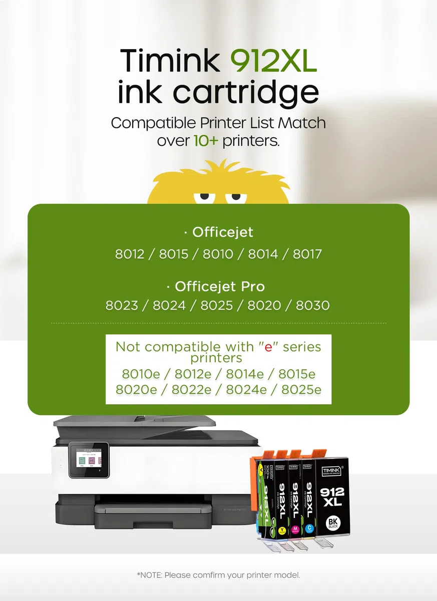 912 XL Cartuchos compatibles con HP 912 Multipack 912XL para HP OfficeJet 8010 8012 8013 8014 8015 8017 8018 para HP OfficeJet Pro 8022 8023 8024 8025 8030 (Paquete de 4)