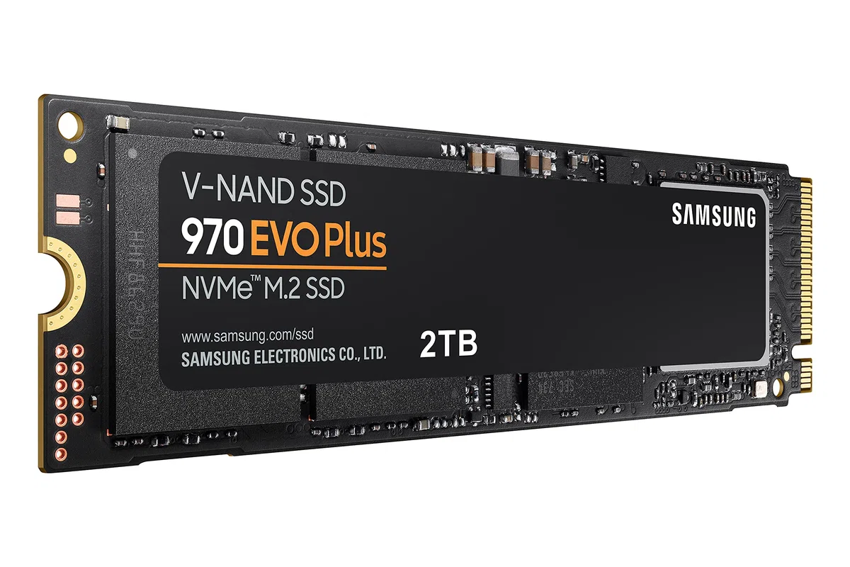 Samsung MZ-V7S2T0 970 EVO Plus Unidad de estado sólido interna (SSD) PCIe NVMe M.2 (2280) de 2 TB, Color Negro/Naranja