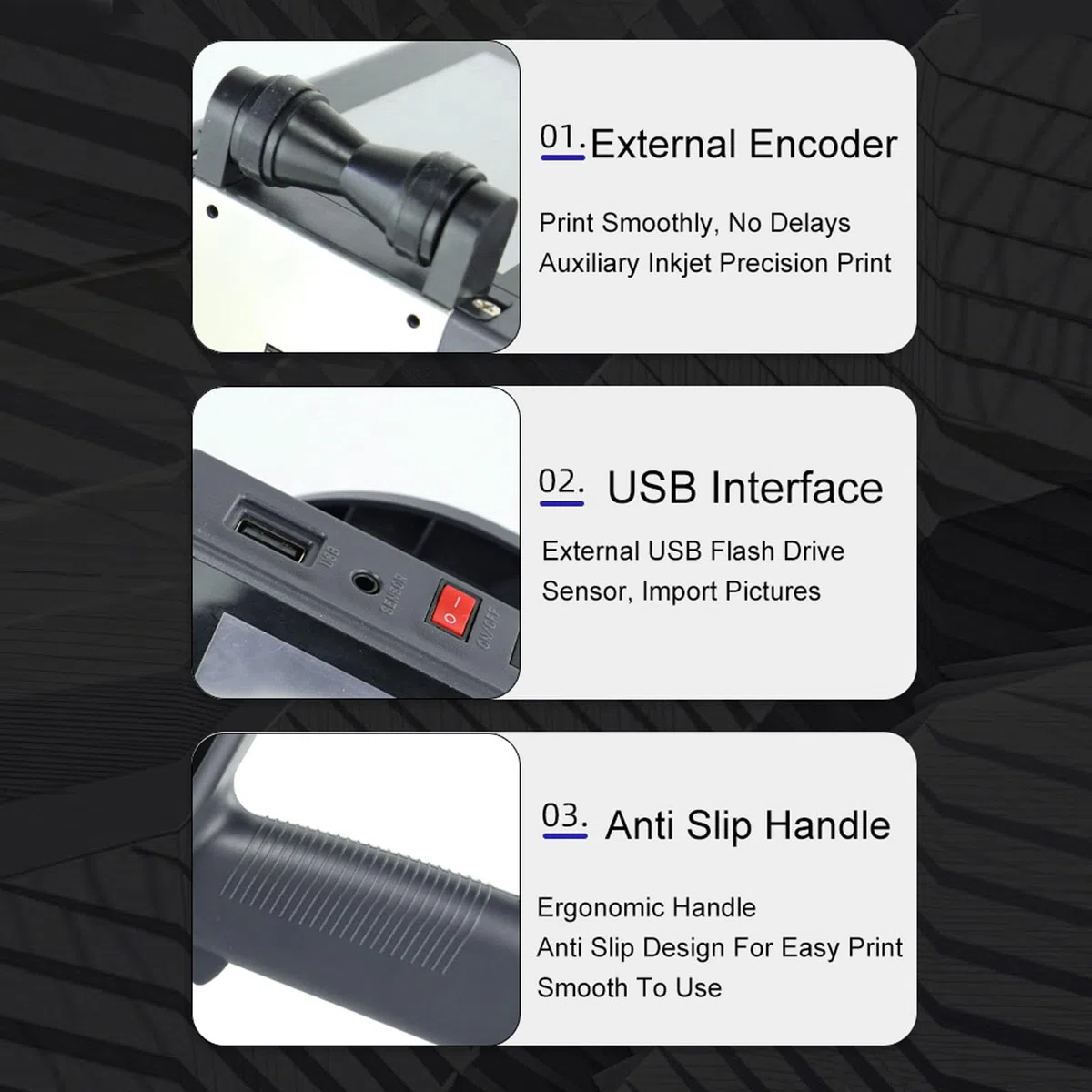 Impresora de Inyección de Tinta Portátil, Pistola de Impresora Portátil Portátil con Pantalla Táctil de 4.3 Pulgadas, Altura de Impresión de 0.078 a 0.5 (Enchufe de la UE)