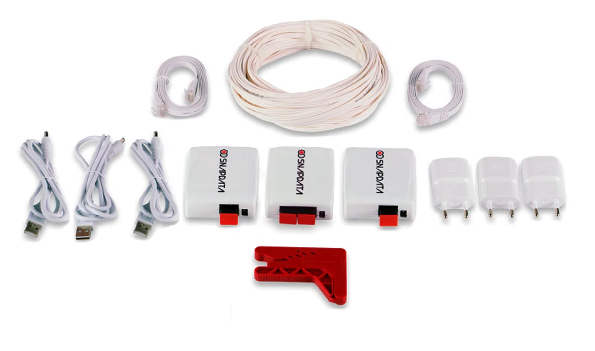 ACTELSER Kit Duplex de Fibra Óptica Plástica Snap Data 40 Metros