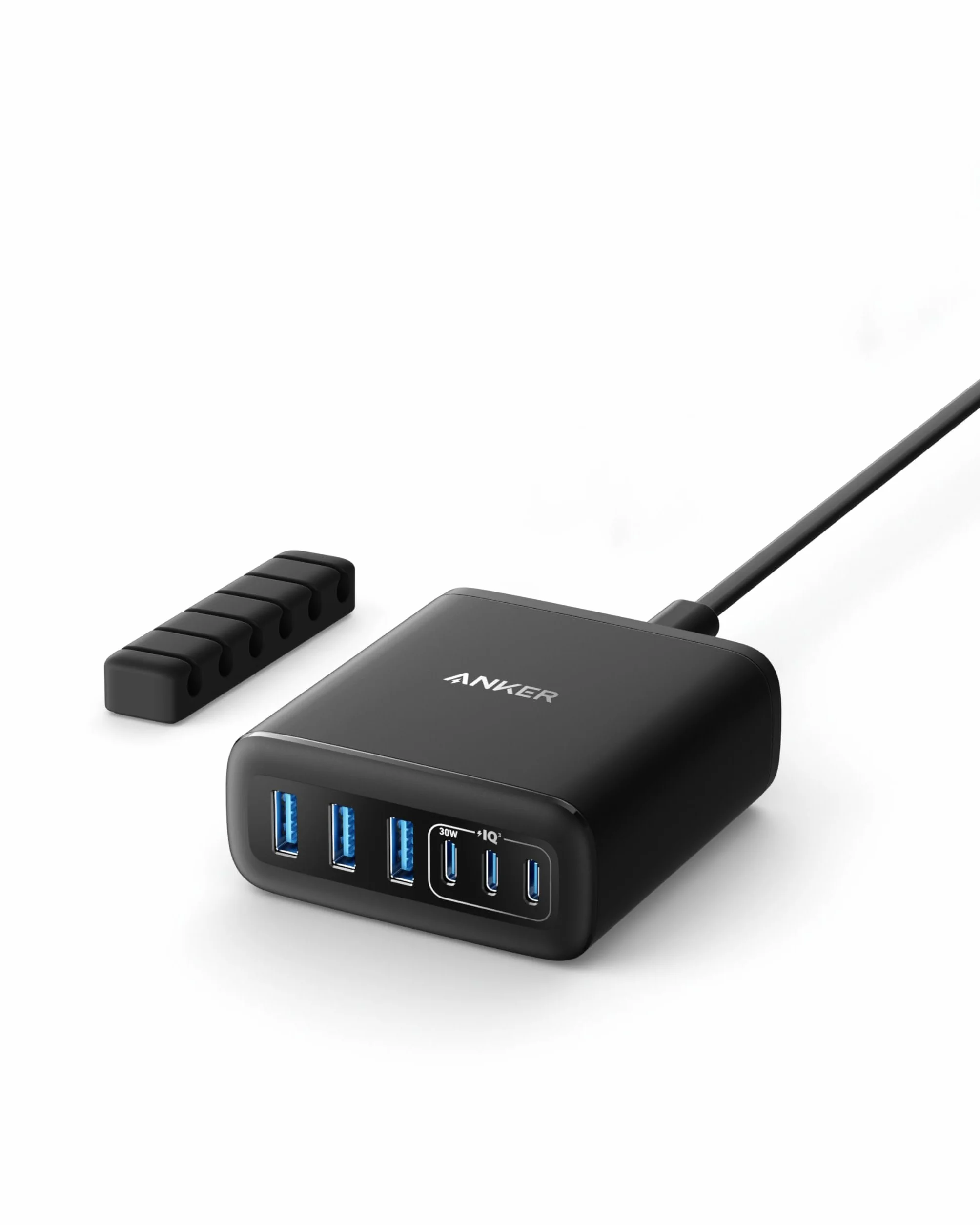 Anker Cargador USB-C, Estación de Carga de 6 Puertos con Salida de 112 W, para iPhone 16/16 Plus/16 Pro/16 Pro Max/15/14/13 Series, MacBook Air, Pixel, Galaxy, iPad y Más (Cable no Incluido)