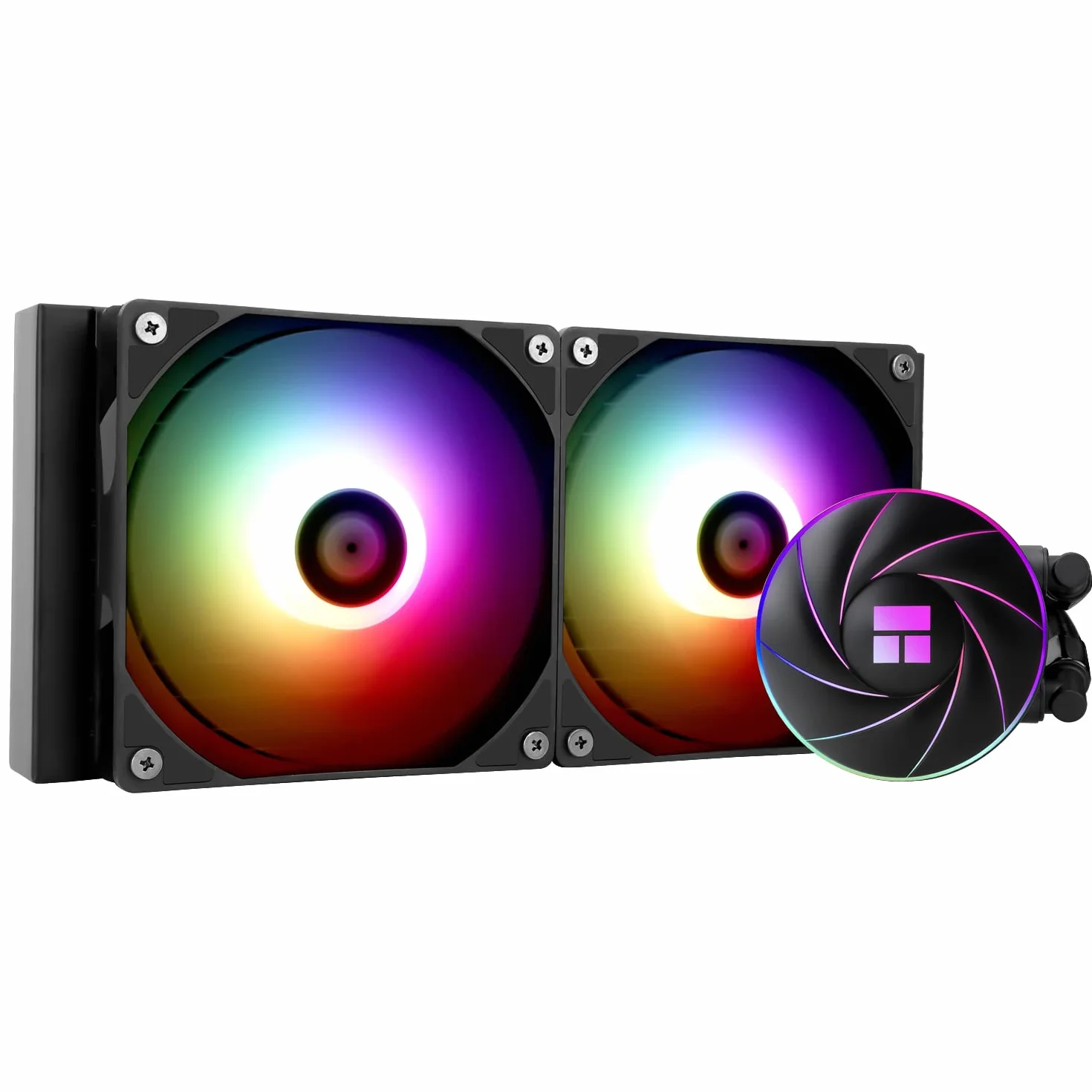 TR-Thermalright AQUA ELITE 240 ARGB, Enfriador líquido para CPU, Refrigeración AIO de 240 mm,Doble ventilador PWM de bajo ruido con ARGB,Para AM4/AM5,Intel LGA1851/1700/115x/1200, Negro
