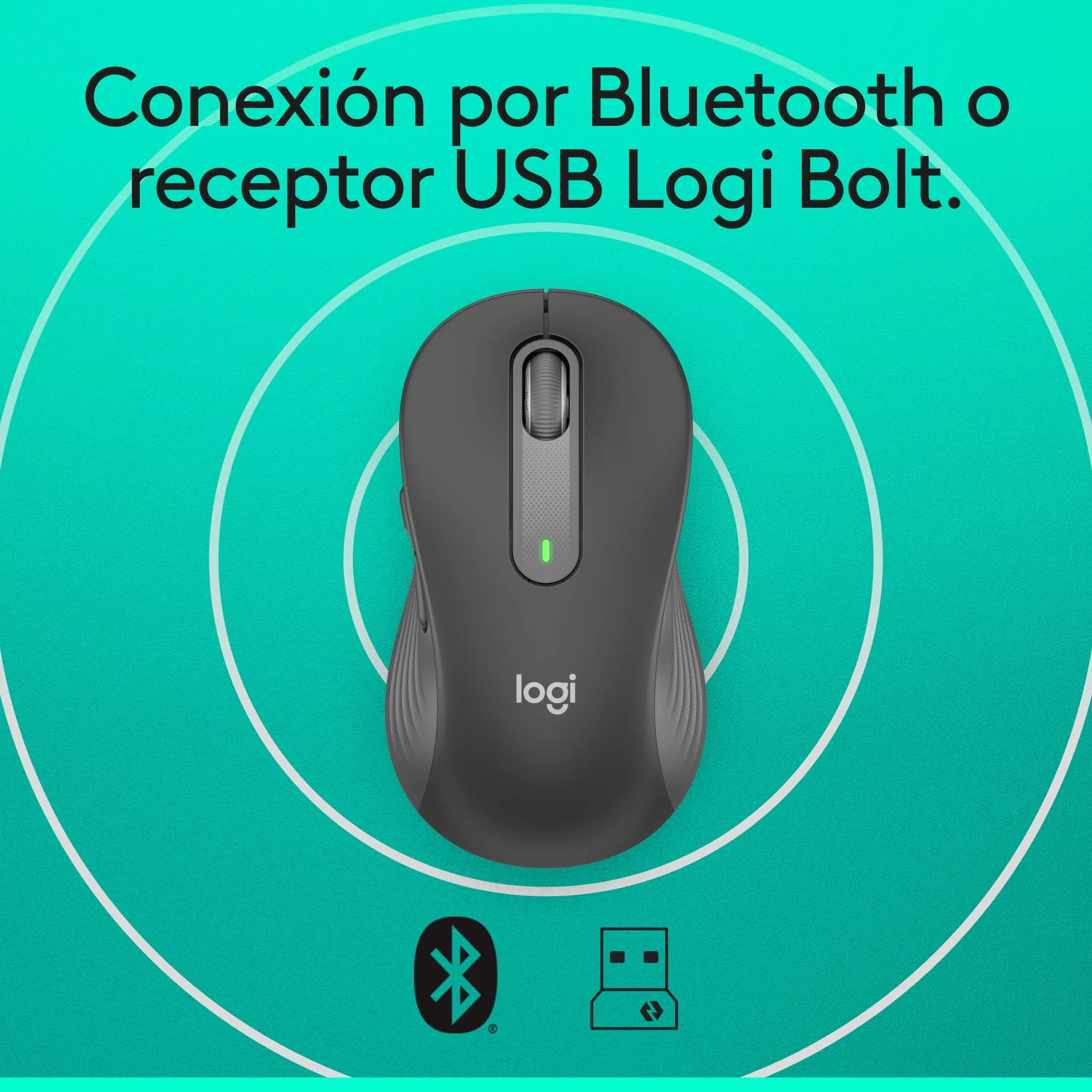 Logitech Signature M650 L ratón inalámbrico de tamaño Normal - para Manos Grandes, 2 años de Pila, clics silenciosos, Botones Personalizables, Bluetooth, PC/Mac/multidispositivo/Chromebook - Grafito