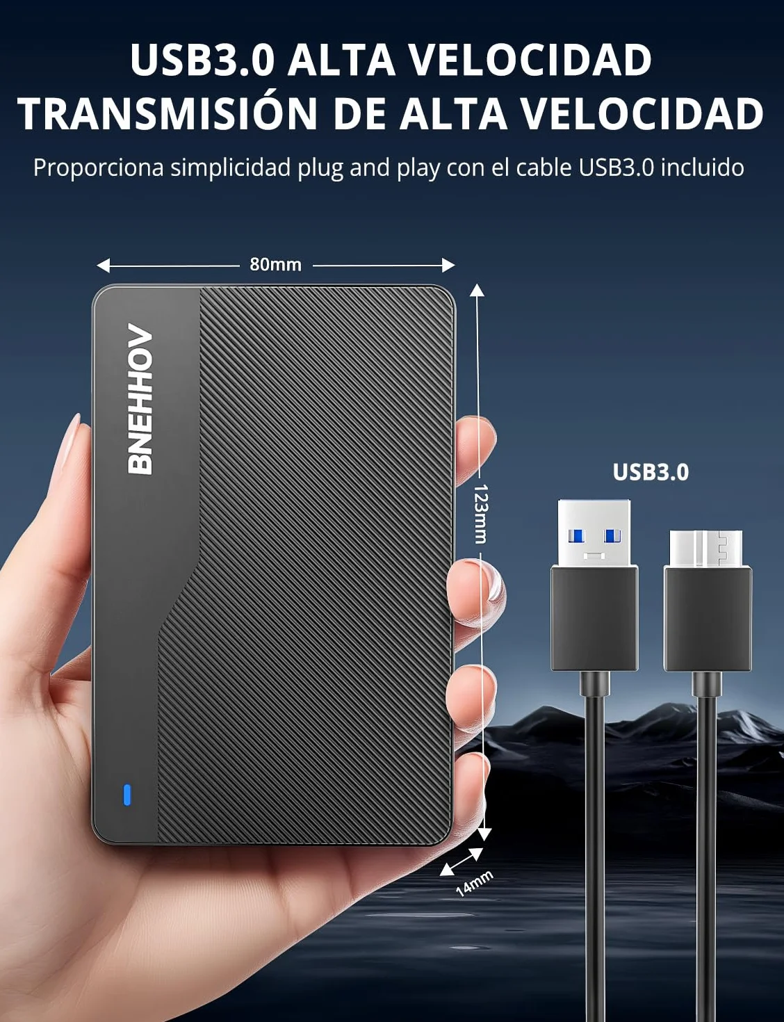Disco Duro Externo Portátil 500GB HDD USB 3.0 SATA