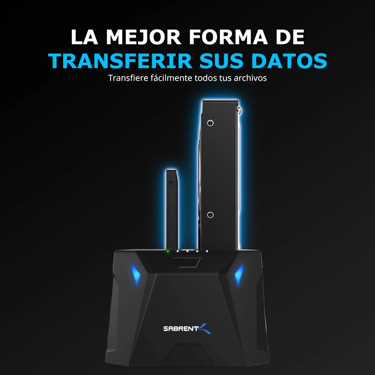 SABRENT Estación de Acoplamiento de Doble Bahia para SATA SDD/HDD de 2,5/3,5" | USB 3.0 | Clonacion Offline | Velocidades de 5Gbps [EC-HD2B]