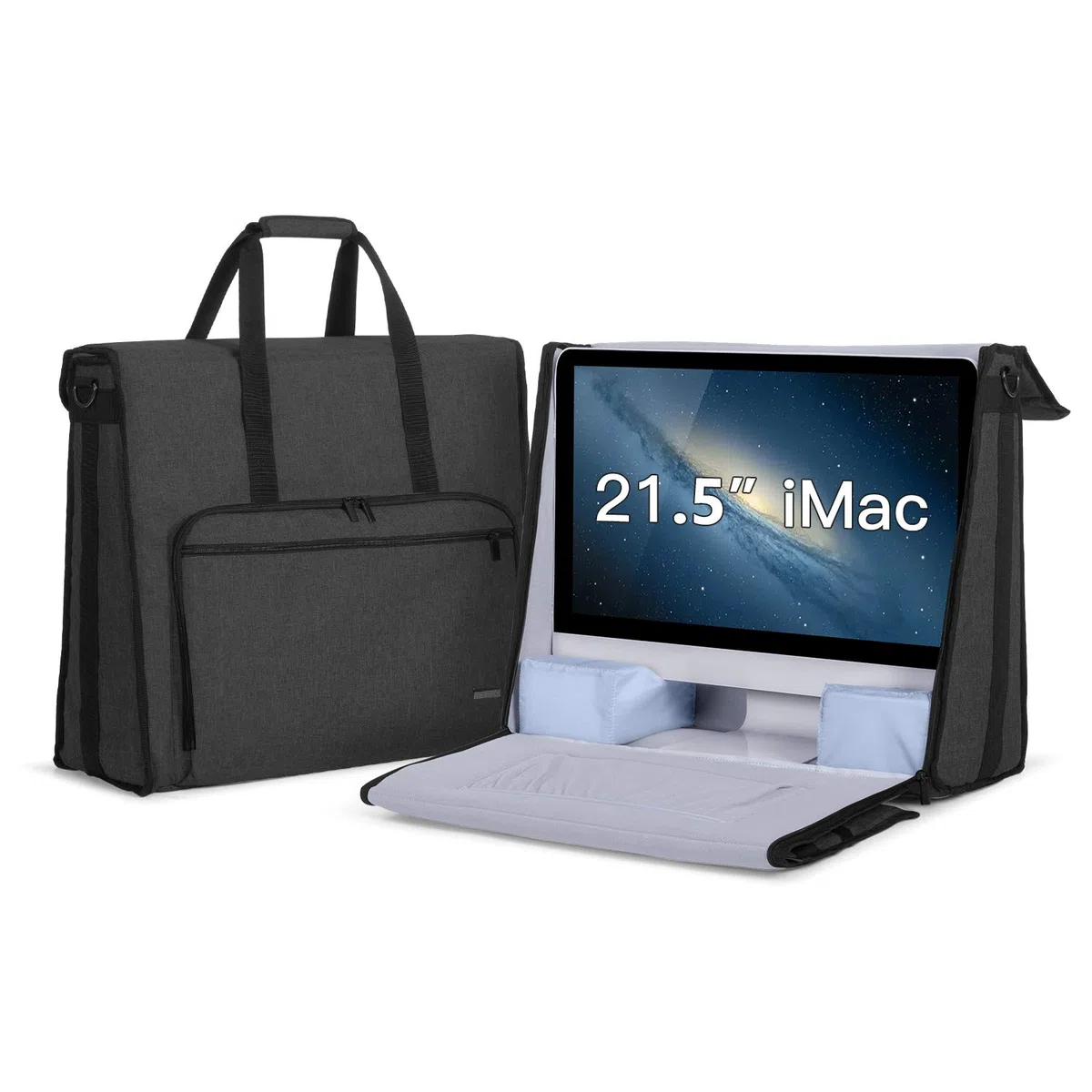 Damero Bolsa para Apple iMac 21.5 Pulgadas, Organizador y Almacenamiento para iMac y Otros Accesorios (Negro)