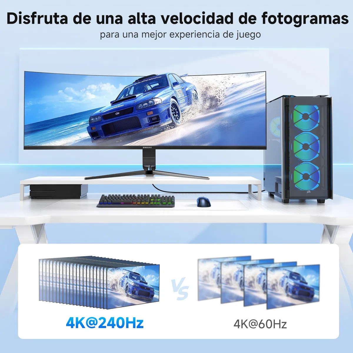 Cable Matters Cable DisplayPort Activo unidireccional (Cable DisplayPort 1.4, Activo Cable DP a DP) con vídeo 8K@60Hz y HDR - 7,5 Metros