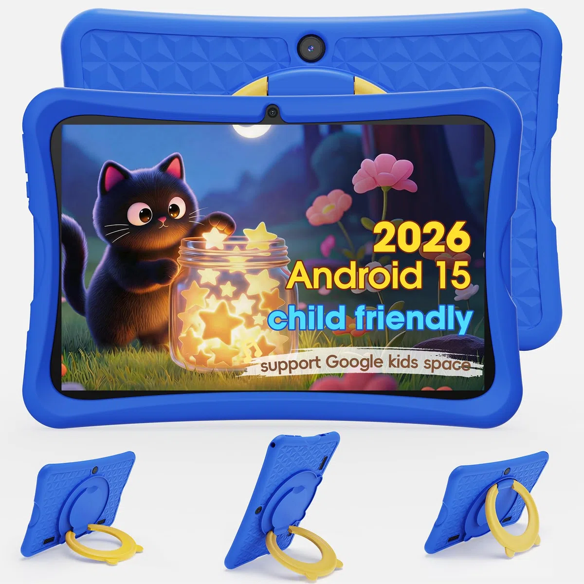 DigiLand Android 15 Niños Tablet 10 Pulgadas,6GB RAM + 32GB ROM (Ampliable), Control Parental, Apps Infantiles Preinstaladas, Cámara Dual, con Funda Protectora (Azul)