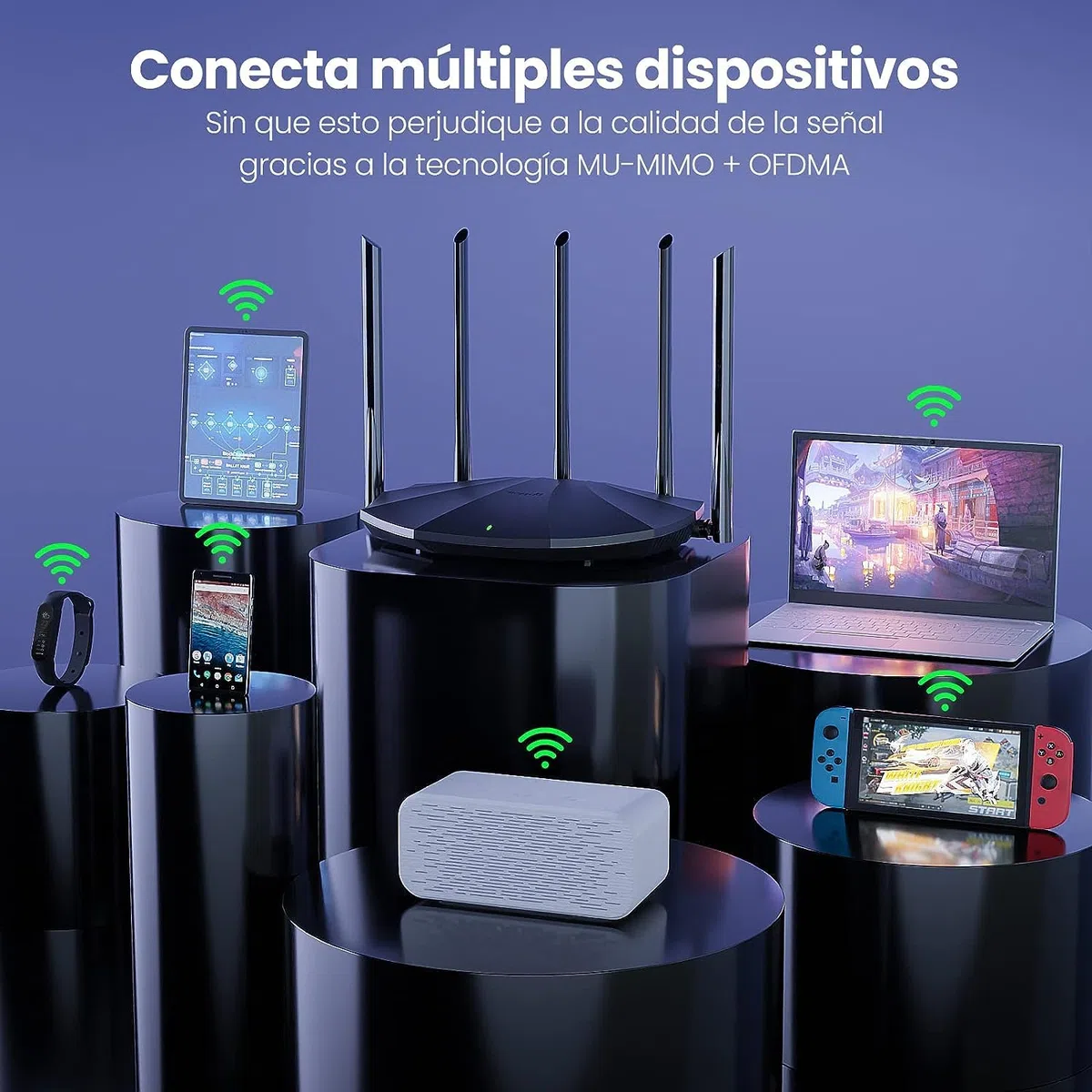 Tenda Router WiFi 6 AX1500, Doble Banda 2.4GHz/5GHz, Puerto LAN/WAN Gigabit, 5 Antenas de 6dBi, Modo Repetidor, Control Parental, WPA3, OFDMA, MU-MIMO, Beamforming, RX2 Pro Wi-Fi 6 Router