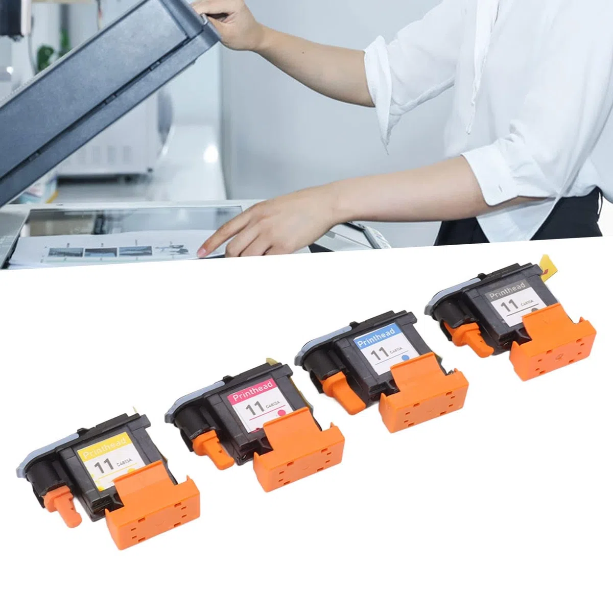 TOPINCN 4 Uds Cabezal de Impresión Cabezal de Impresora Magenta Negro Cian Amarillo Reemplazo del Cabezal de Impresión para HP Designjet 100 110 111 500 510 800 813 850