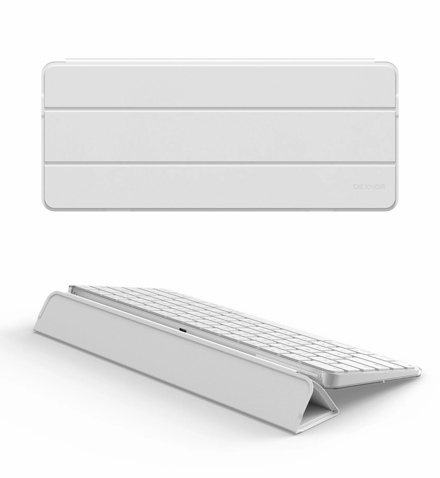 Dexnor Funda para Apple Magic Keyboard con Touch ID/tecla de bloqueo 2021/2024, funda rígida de almacenamiento de viaje a prueba de polvo, funda protectora de cuero para teclado con cierre magnético