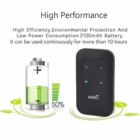 4G 5G WiFi Hotspot, LTE Router Móvil para Viajar a la Pantalla LED LED de Alta Velocidad de 300Mbps, Enrutador Portátil con Ranura de Tarjeta SIM, 10 del Dispositivo Conectividad