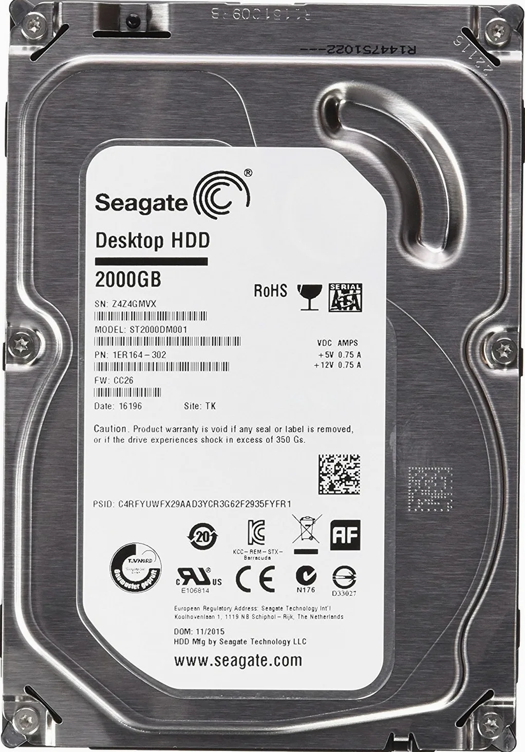Varios Seagate Barracuda - Disco Duro Interno de 2 TB (3.5", SATA3, 64 MB, 7200 RPM), Plateado